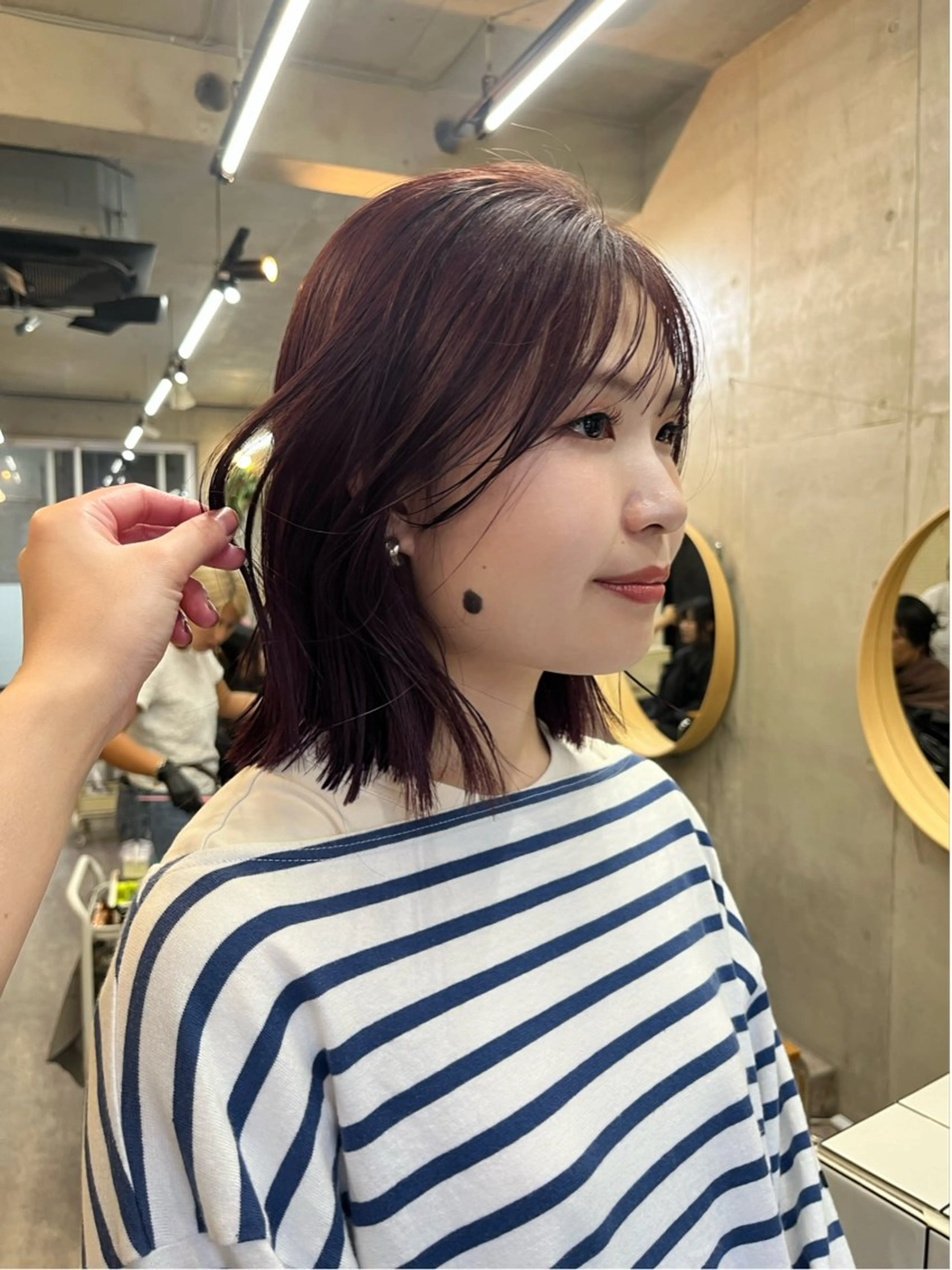 ショート 顔周りカット ヘアカラー SALT WATER所属・🫐 𝐌𝐚𝐨 🫐ボブモデル募集のヘアスタイル
