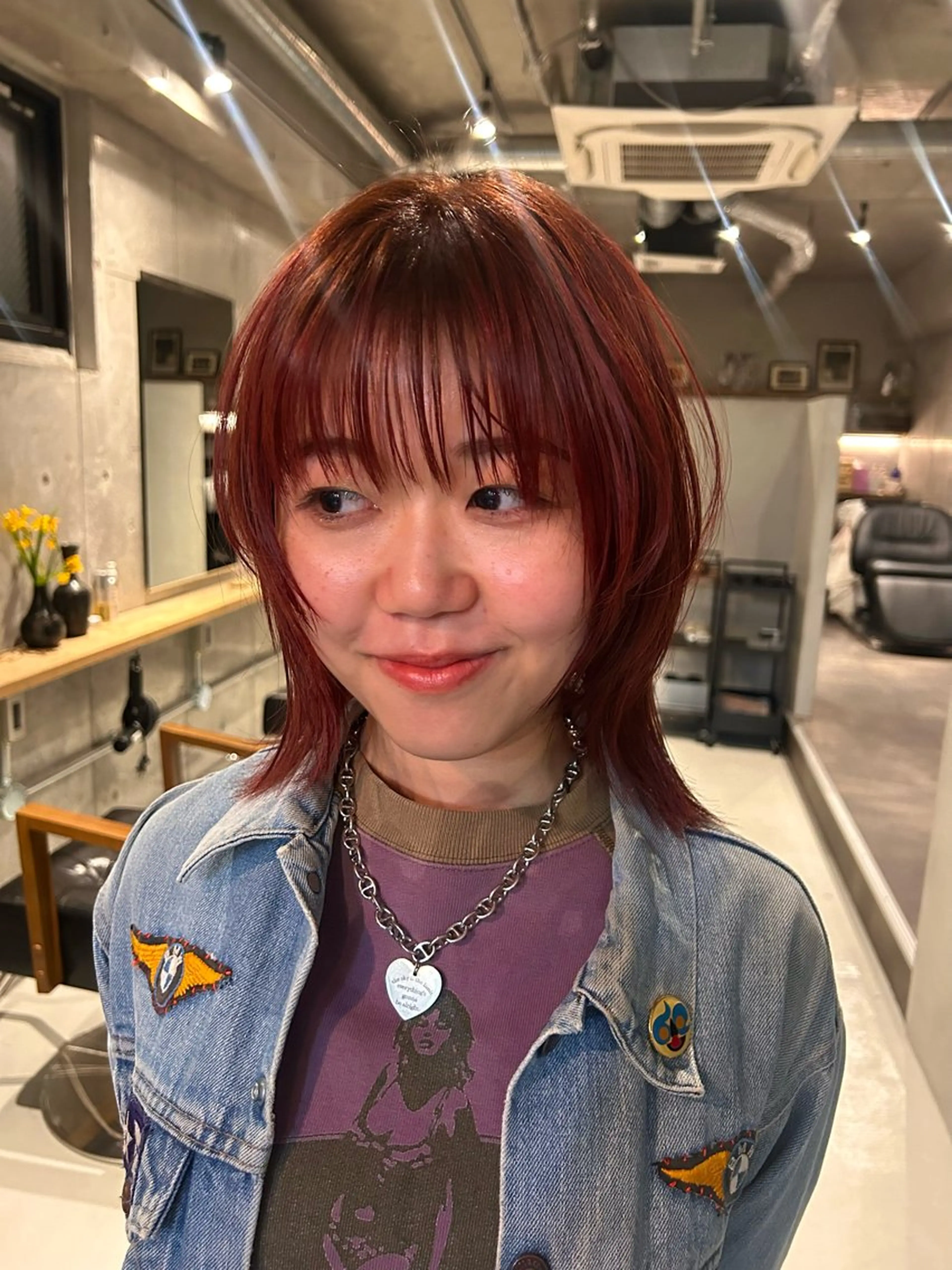 ミディアム ヘアカラー 石原 実のヘアスタイル