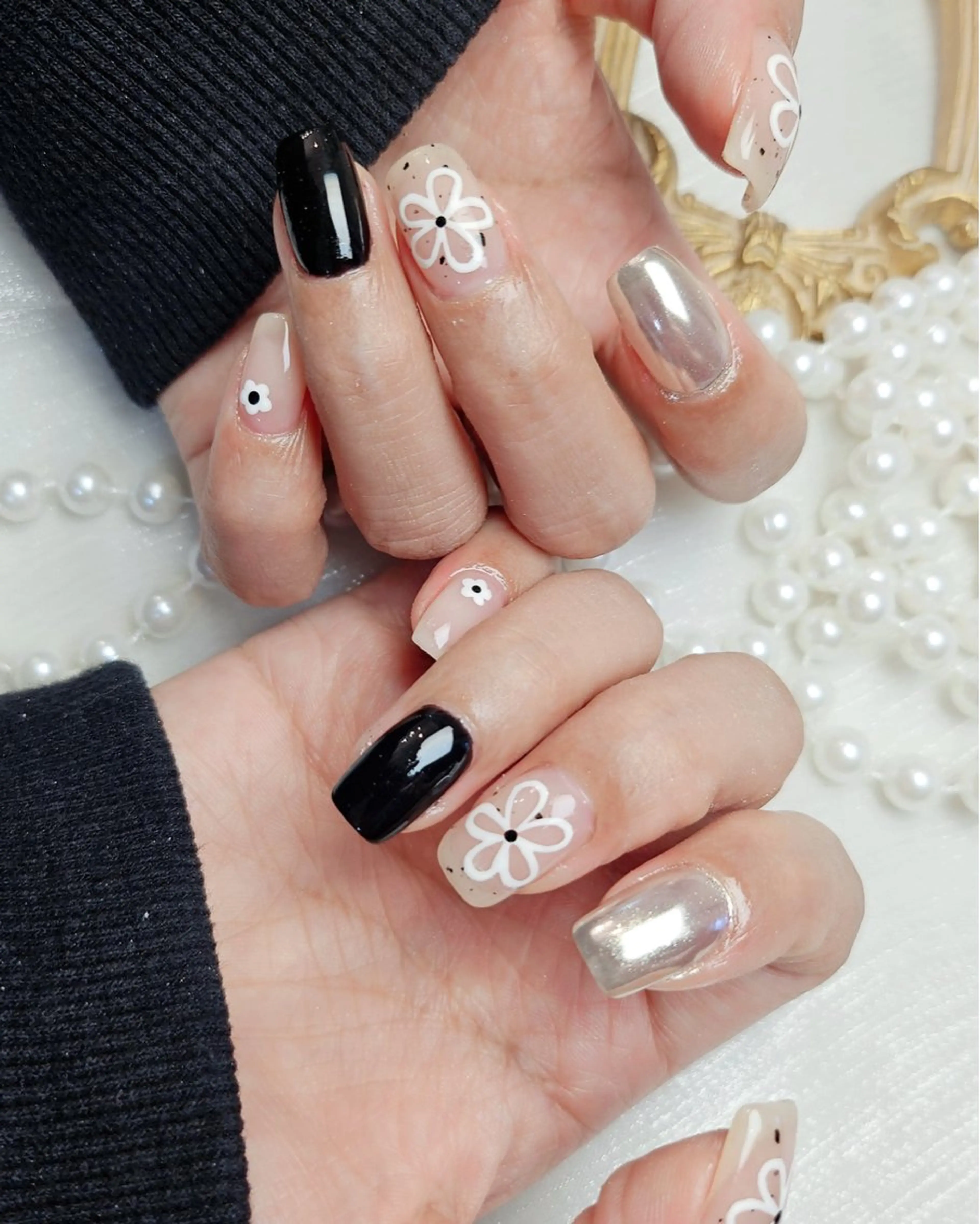 ネイル アートネイル フットネイル ジェルネイル ハート マグネットネイル Babarla Nailのネイルデザイン