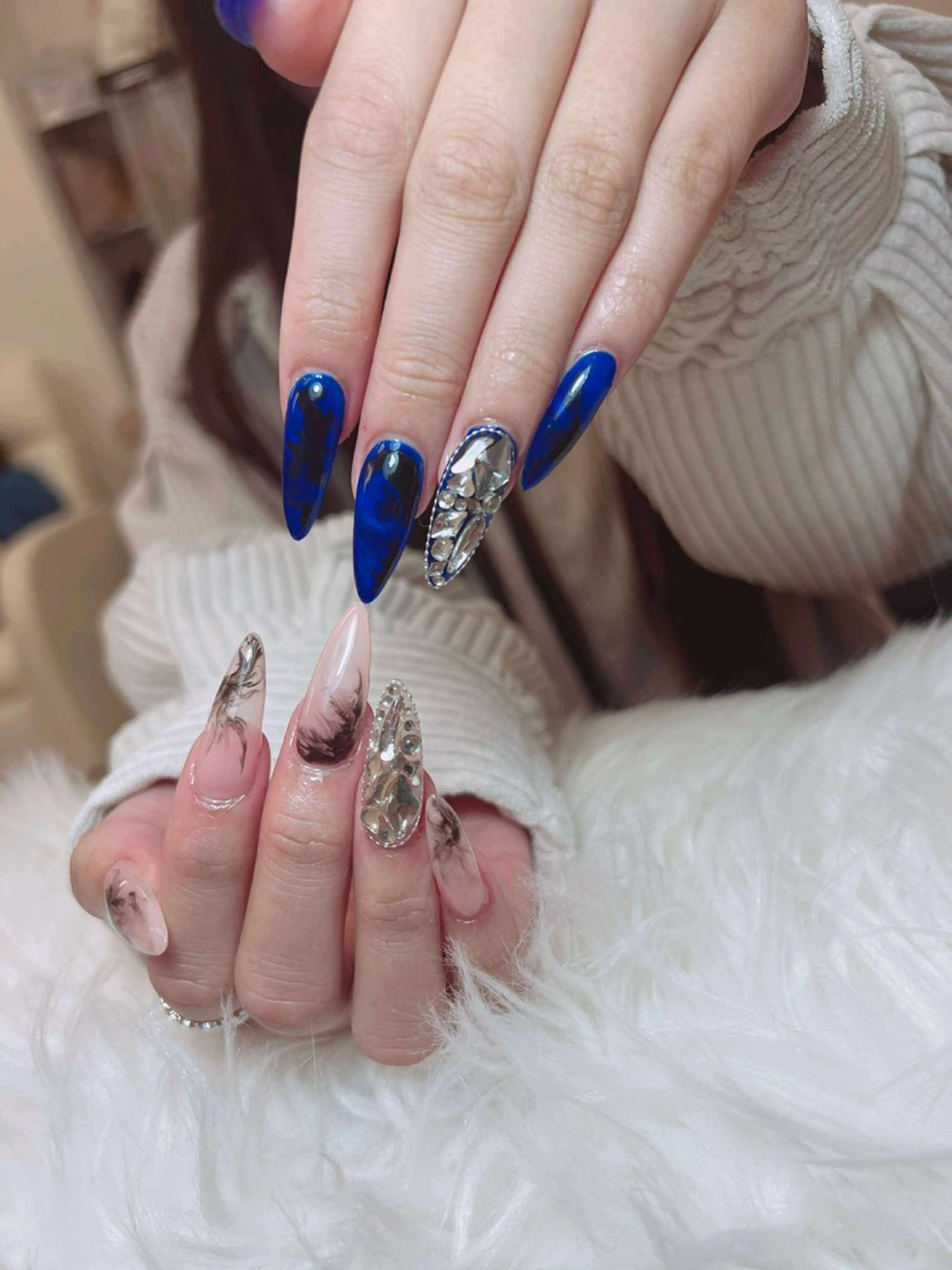 ネイル アートネイル オーロラネイル チークネイル 長さ出し フットネイル Noiranail_ studio所属・Noiranail_ studioのネイルデザイン