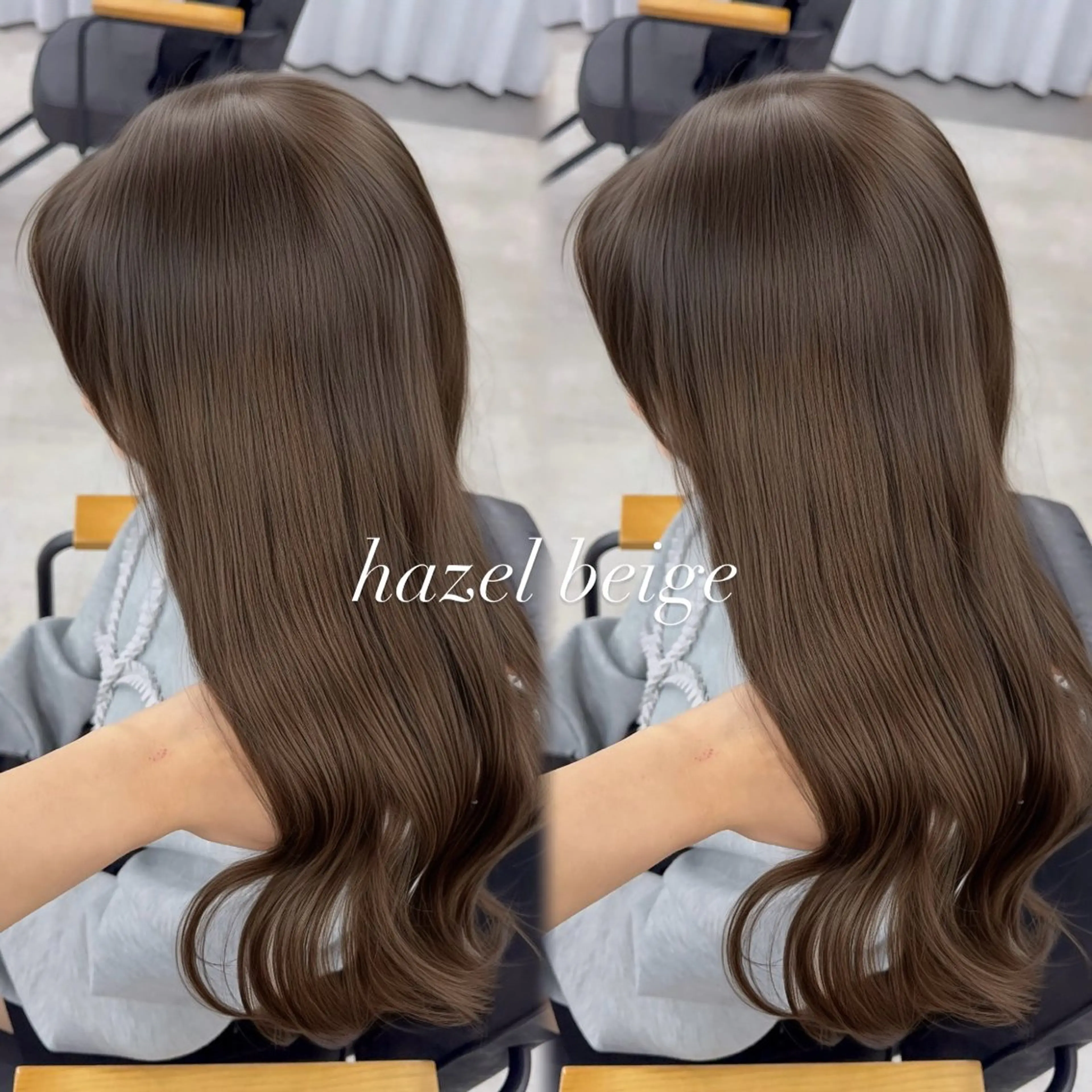 ロング カラー アッシュ アッシュブラウン ベージュカラー 黒髪 ブリーチ カット ヘアカラー トリートメント 赤み無し柔らかカラー 【梅田】madokaのヘアスタイル