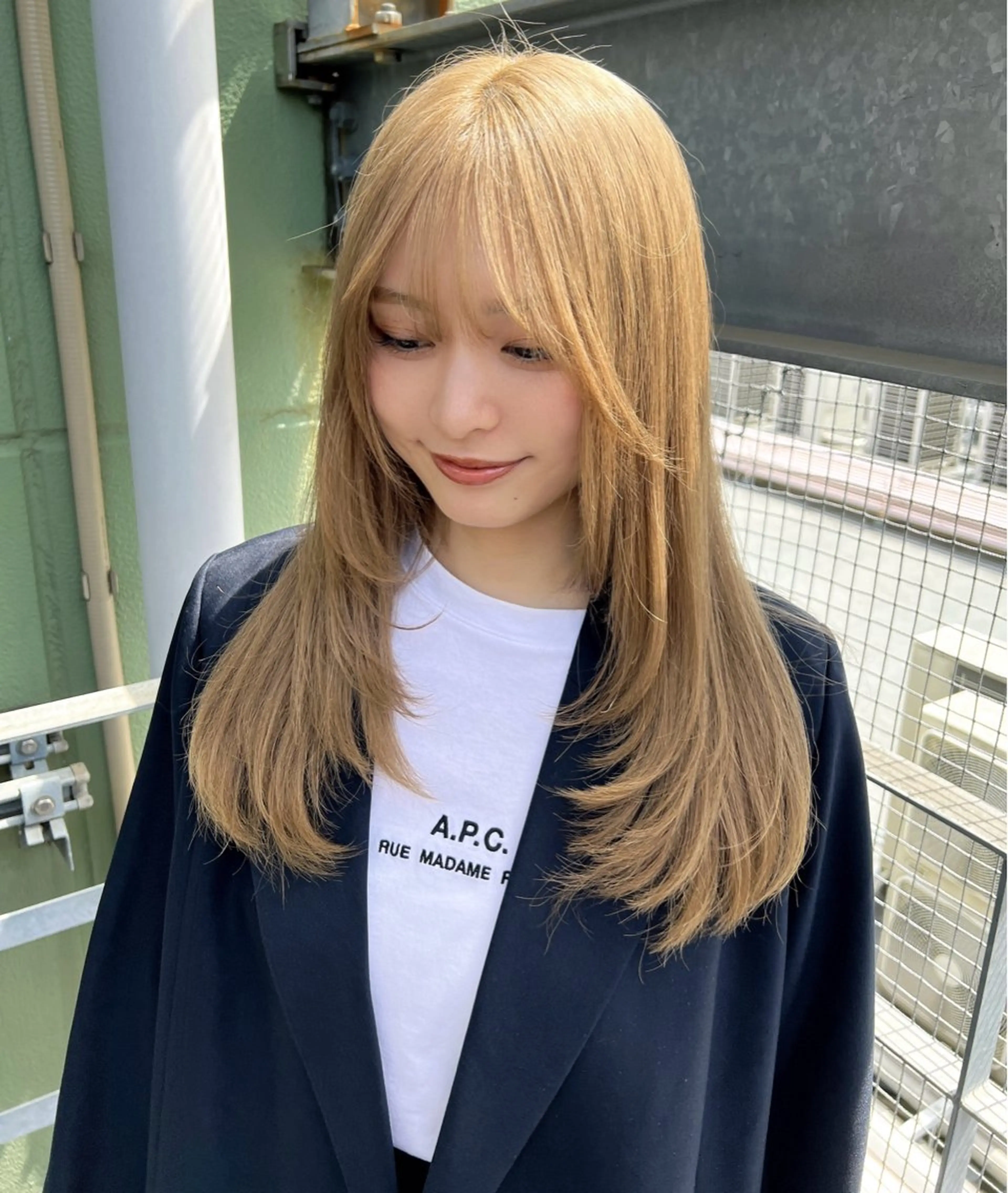 ロング カラー ヘアアレンジ ベージュカラー 髪質改善 レイヤーカット カット ヘアカラー トリートメント ✨カチモリ✨レイヤー 韓国ヘア🇰🇷ゆいのヘアスタイル