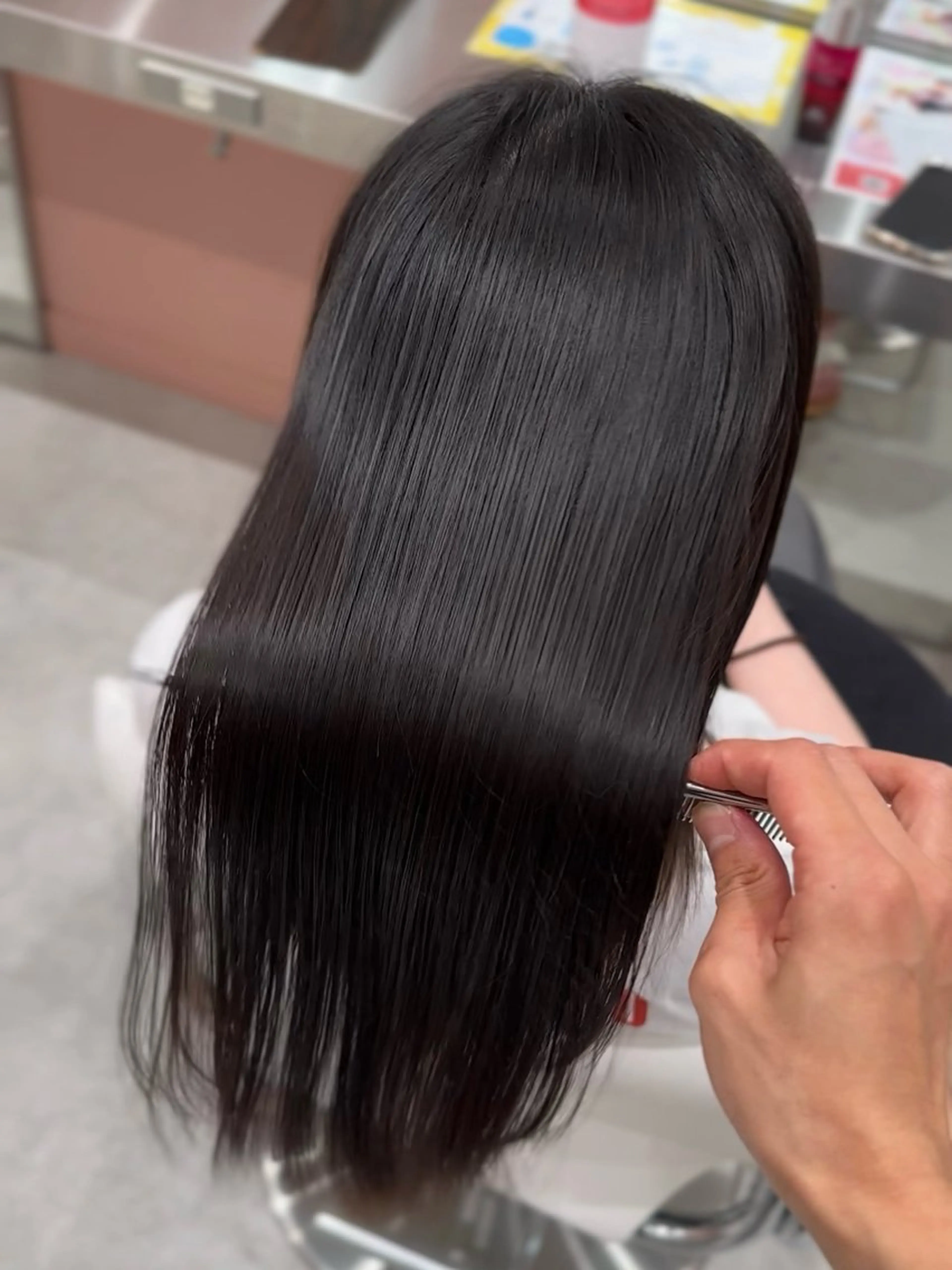 セミロング 髪質改善 トリートメント 縮毛矯正 こうた/髪質改善 ストレート/ヘアケアのヘアスタイル