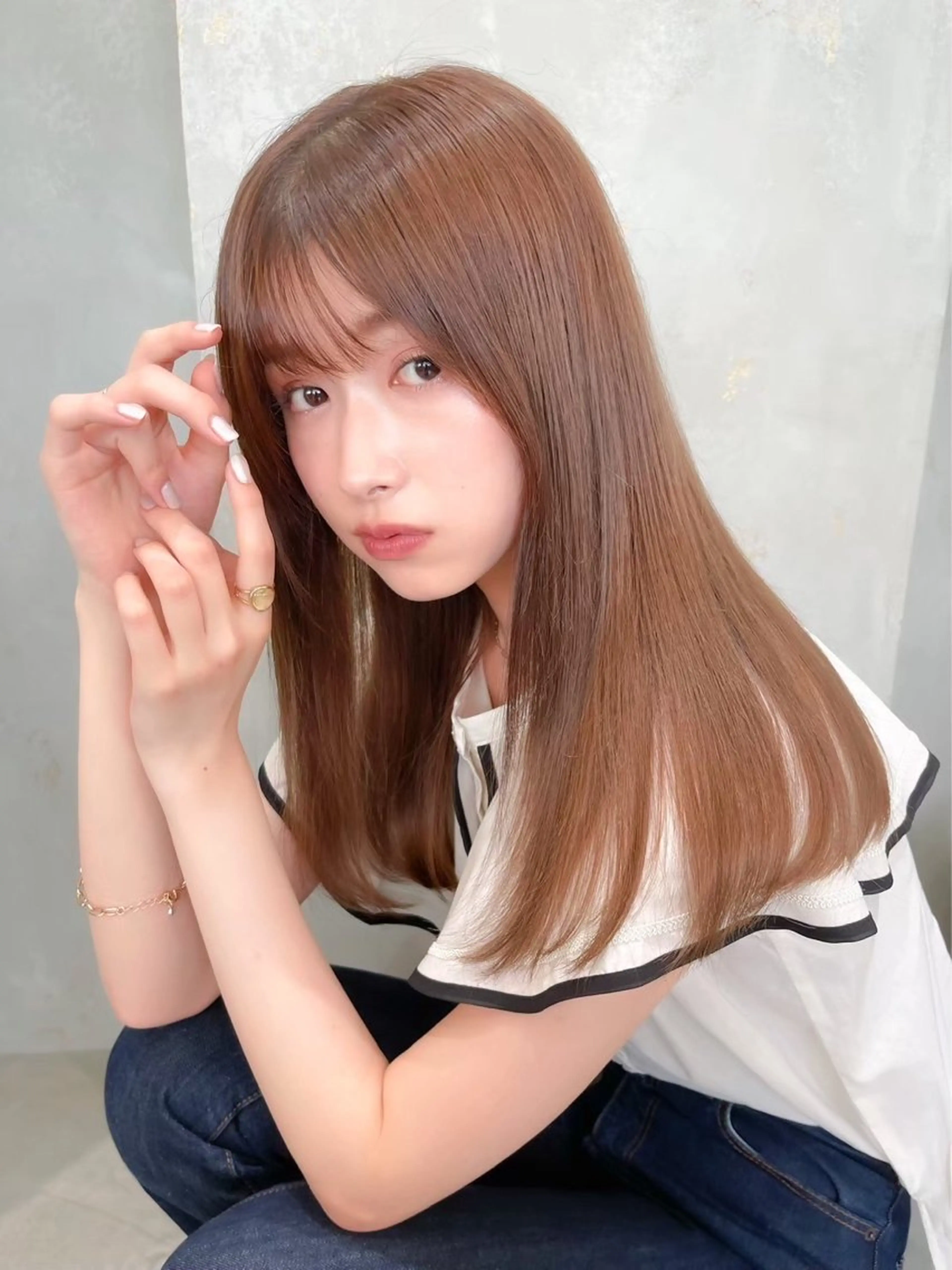 セミロング 艶髪/縮毛矯正 /髪質改善千田大地のヘアスタイル