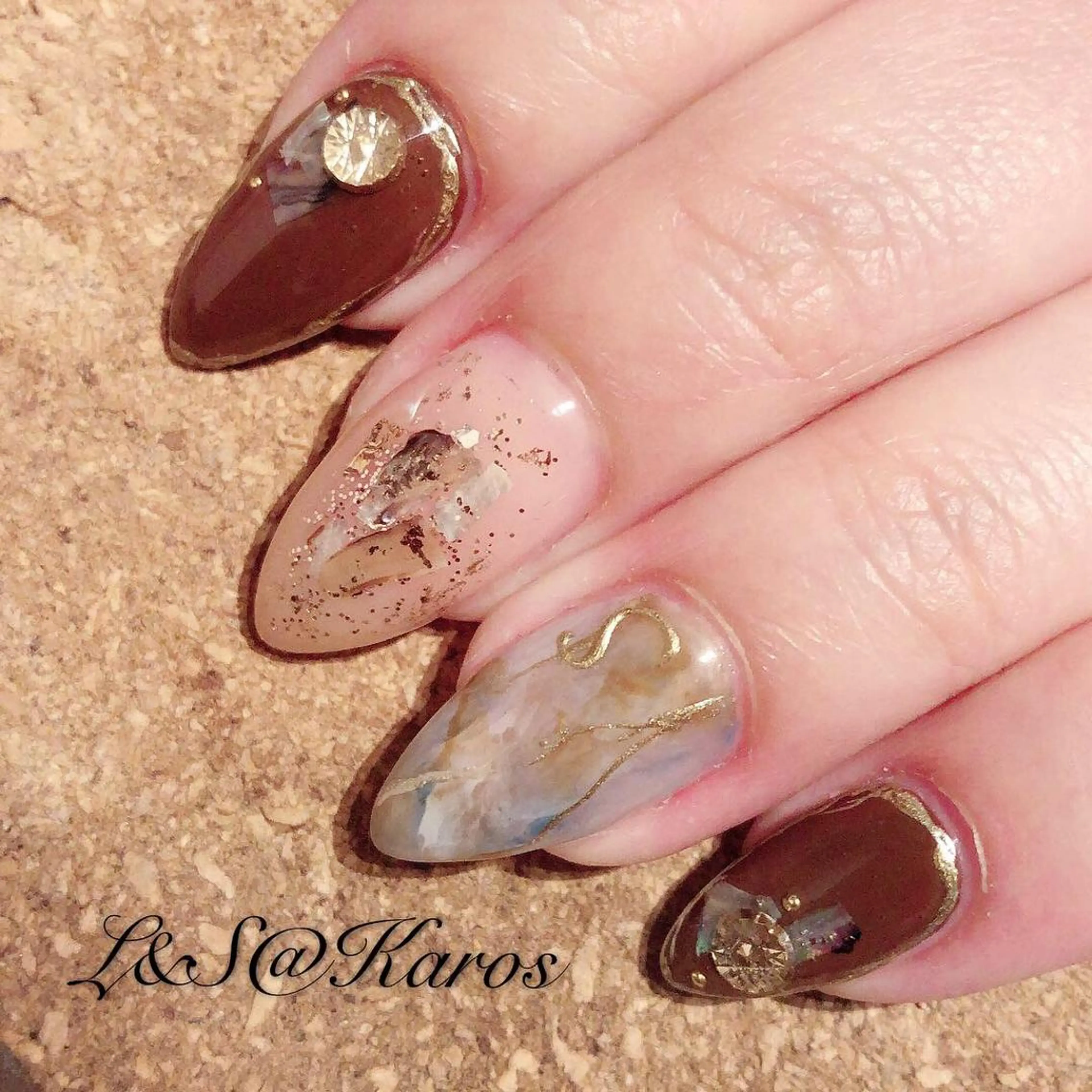 ネイル おそろいネイル ハンドネイル L&S@Karos所属・L&S@ Karosのネイルデザイン