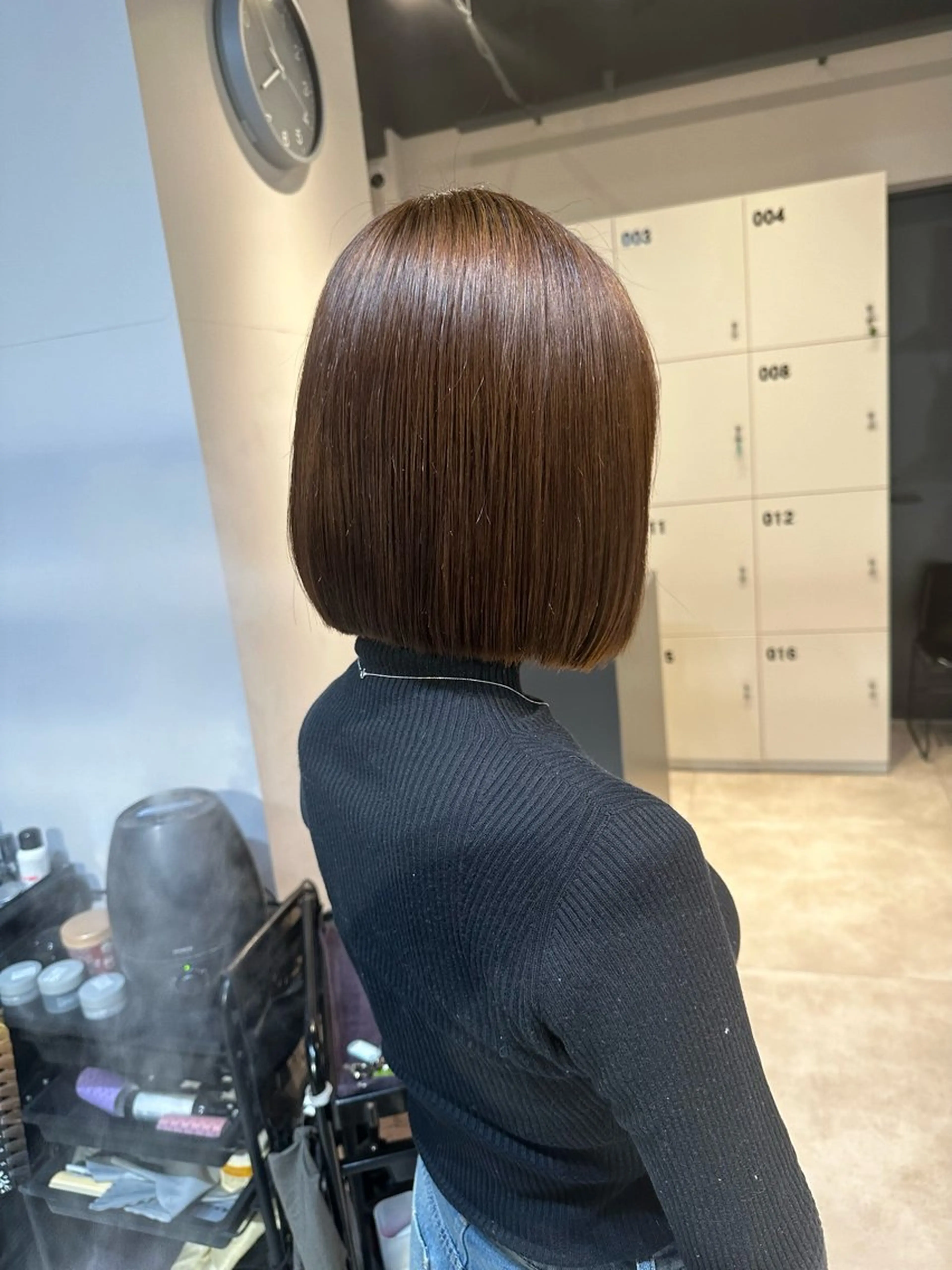 ミディアム カラー ミディアムパーマ ハイライトカラー インナーカラー ハイライト 髪質改善 カット ヘアカラー トリートメント ボブ/ショート /佐藤伶のヘアスタイル