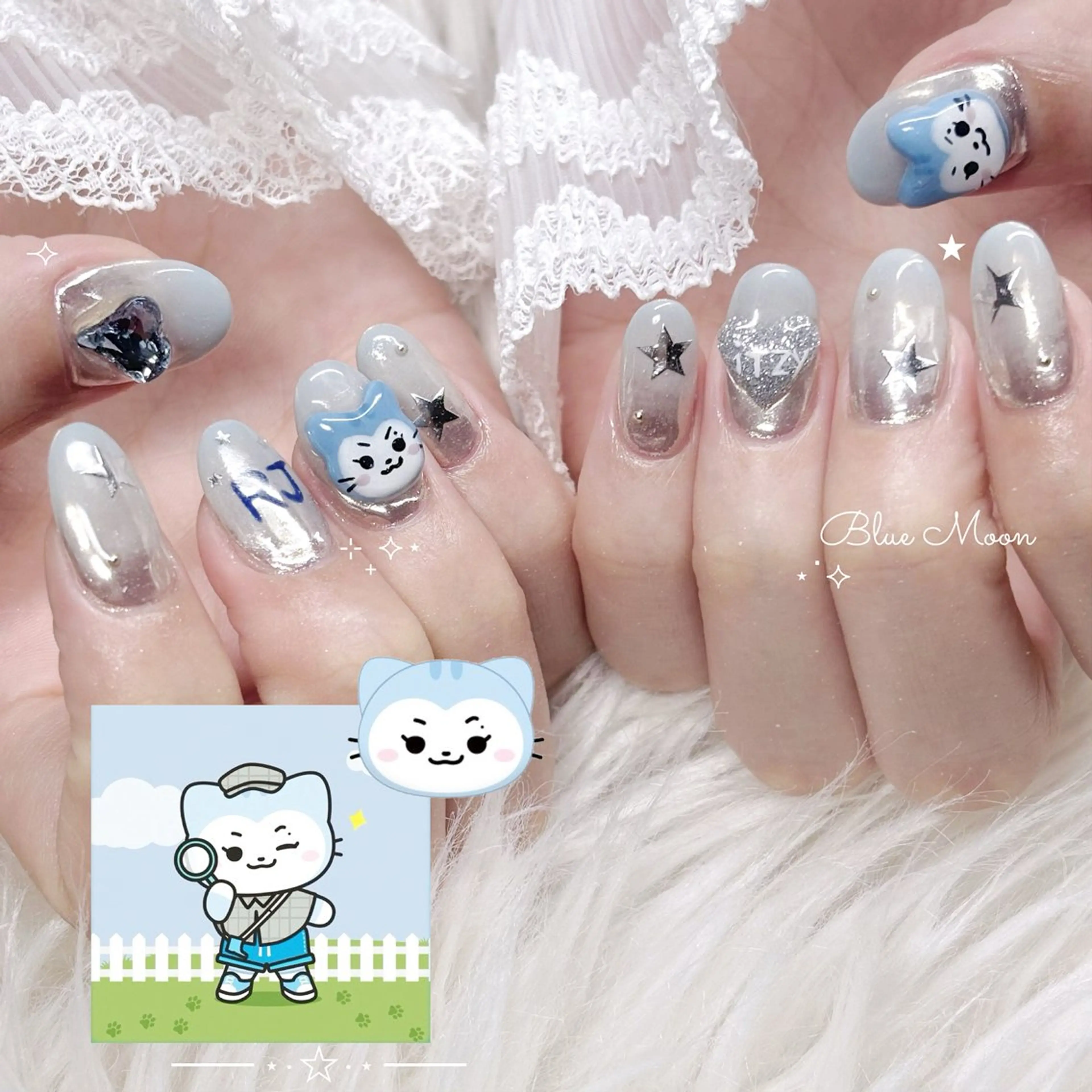 ネイル ミラーネイル ハンドネイル フットネイル ハンドケア nail salon Blue Moonのネイルデザイン