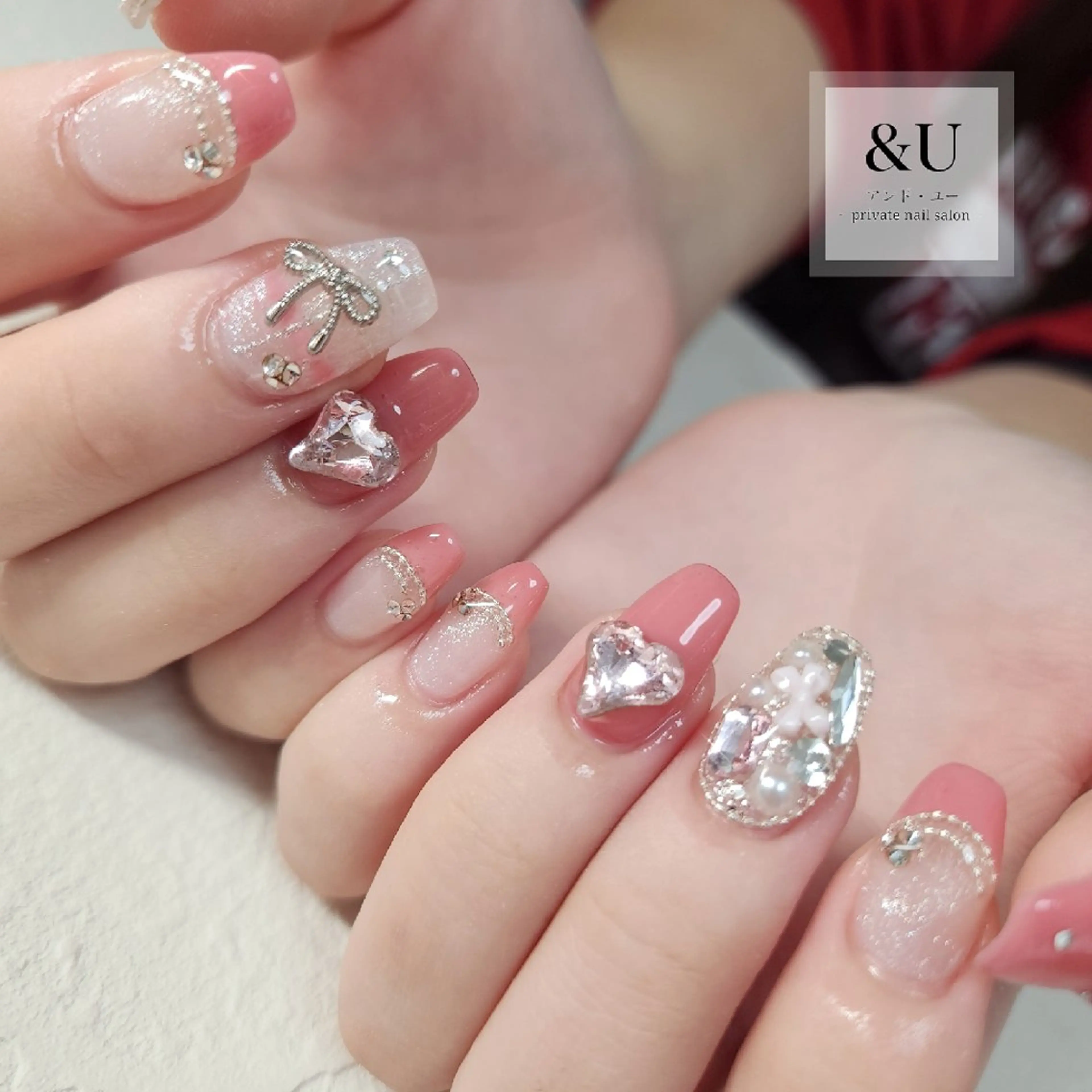 ネイル ラメ(グリッター) ロングネイル 持ち込み ハンドネイル &U (アンド・ユー)のネイルデザイン