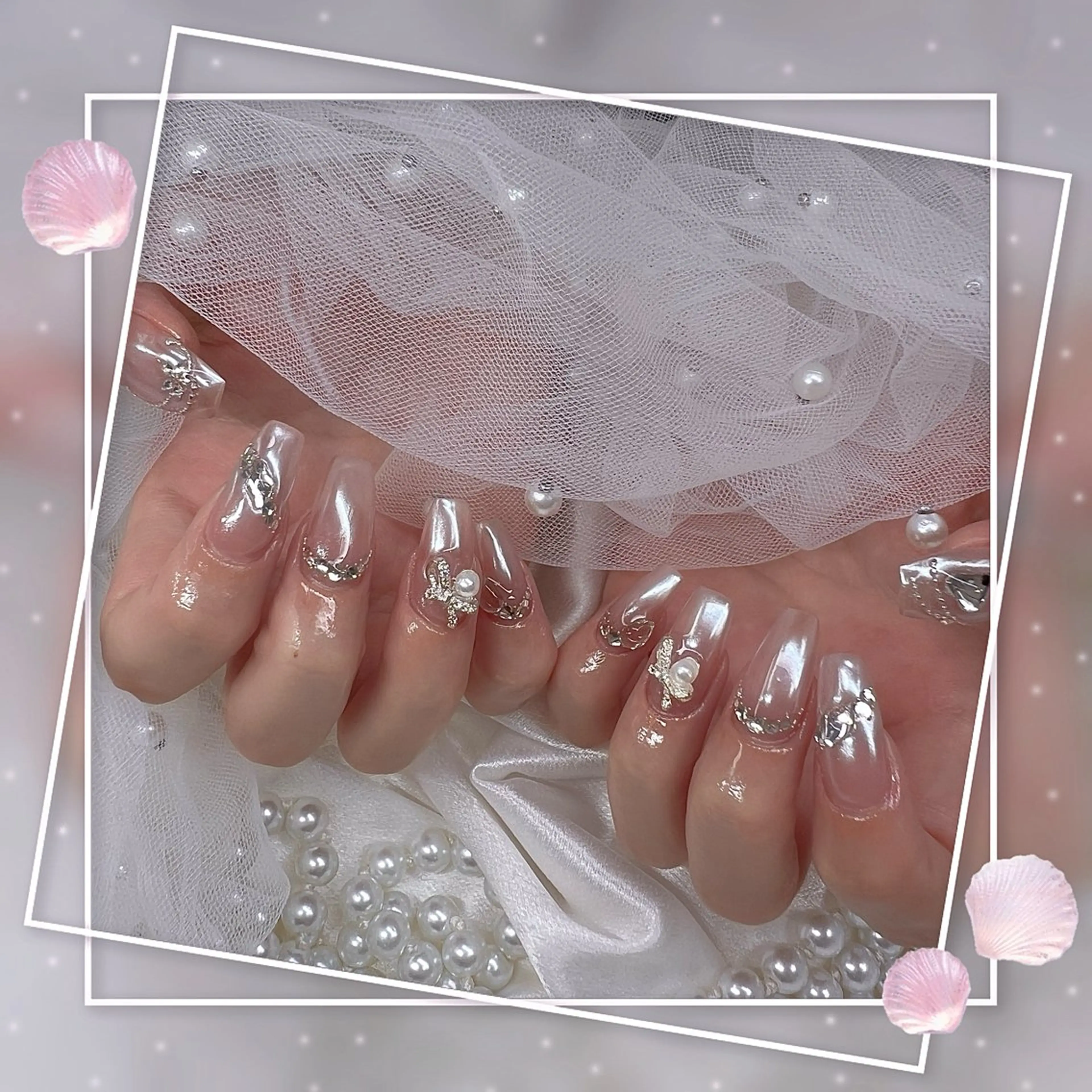 ネイル チークネイル フレンチネイル グラデーション マグネットネイル マグネットフレンチ ハンドネイル Chill Nailsalonのネイルデザイン