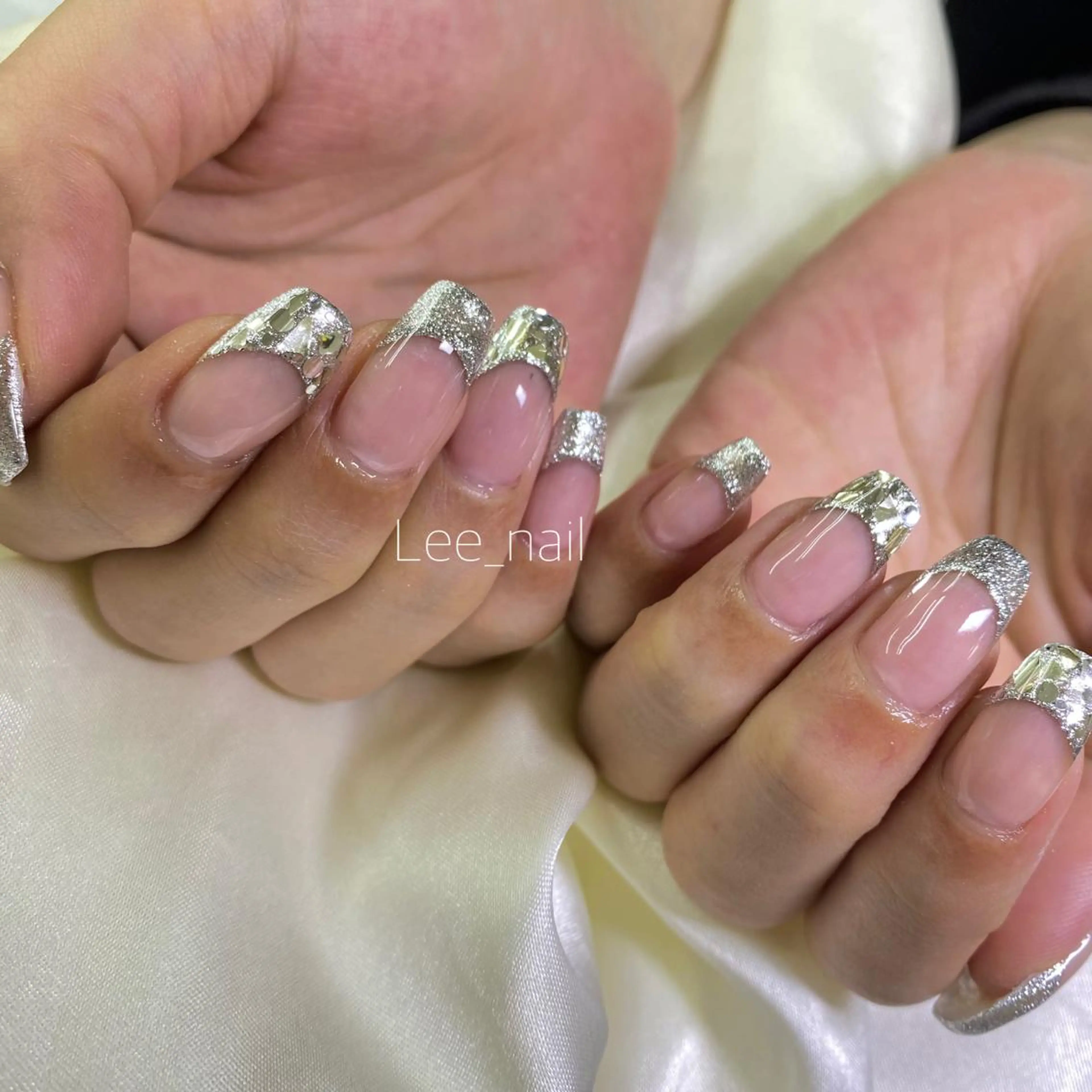 ネイル フレンチネイル ガラスフレンチ Lee_ nailのネイルデザイン