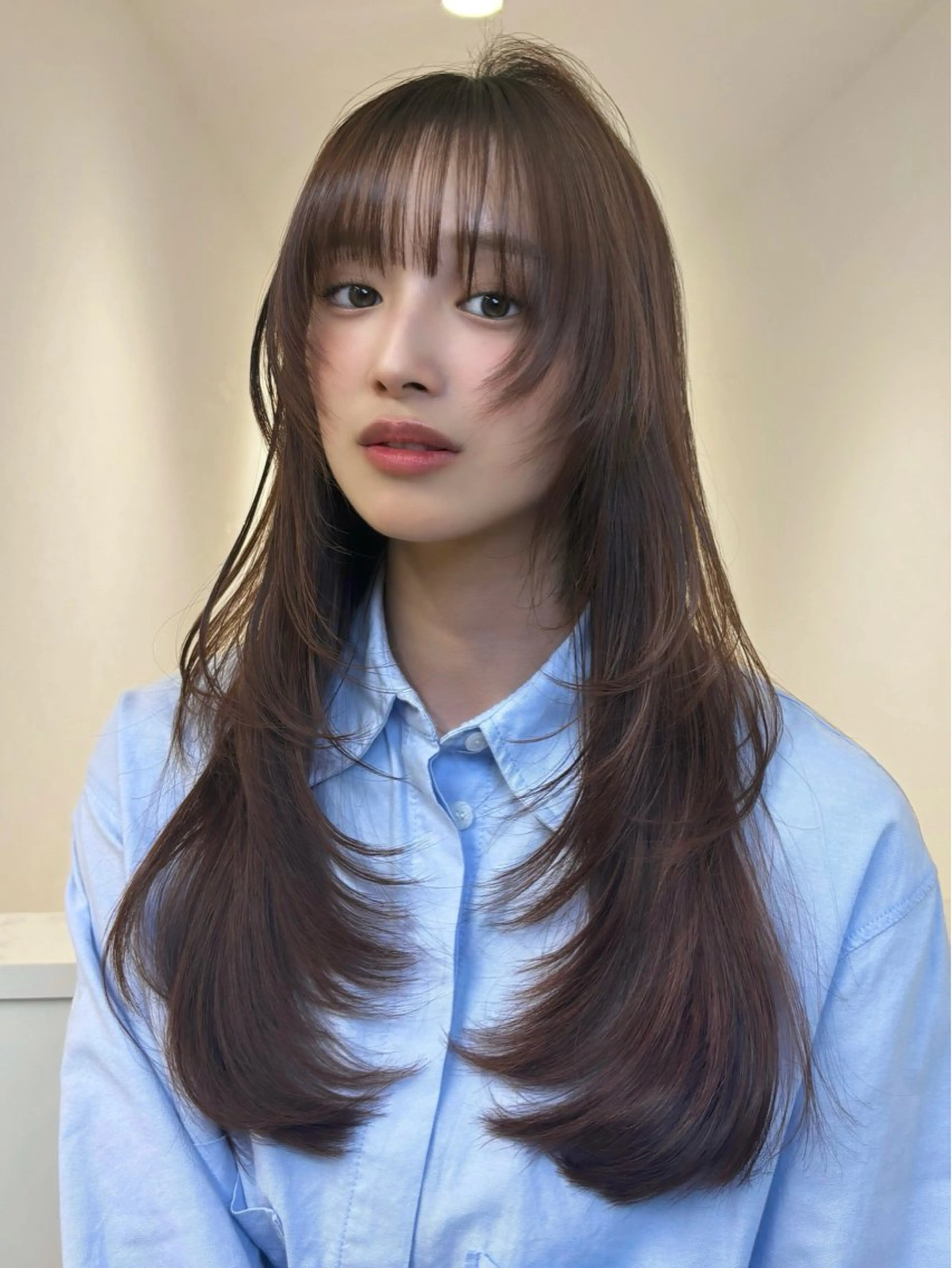 ロング カラー オリーブカラー レイヤーカット momo /ニュアンスレイヤーのヘアスタイル