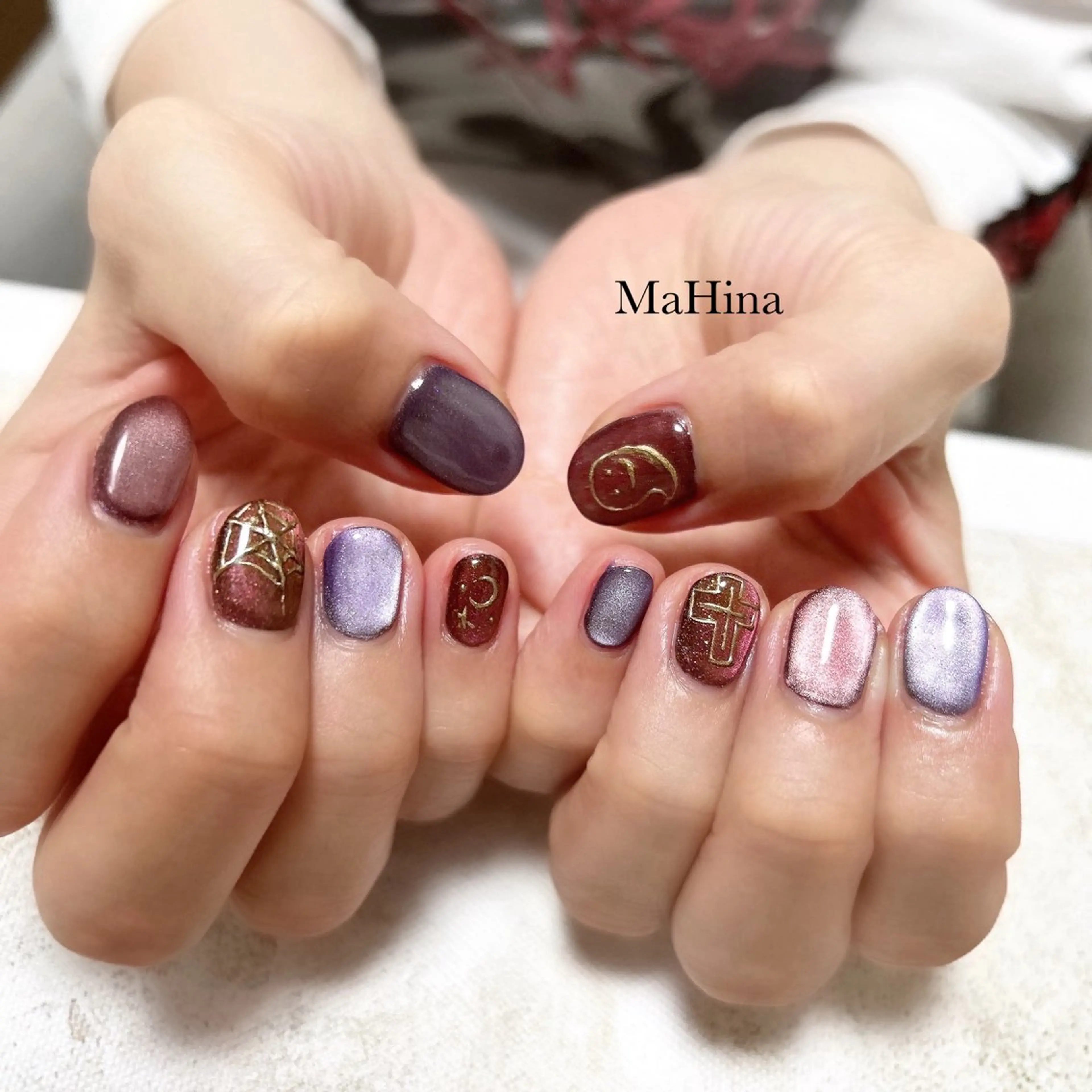 ネイル ジェルネイル ハロウィン マグネットネイル ハンドネイル Healing Salon...MaHina(マヒナ)所属・MaHina🌙 salonのネイルデザイン