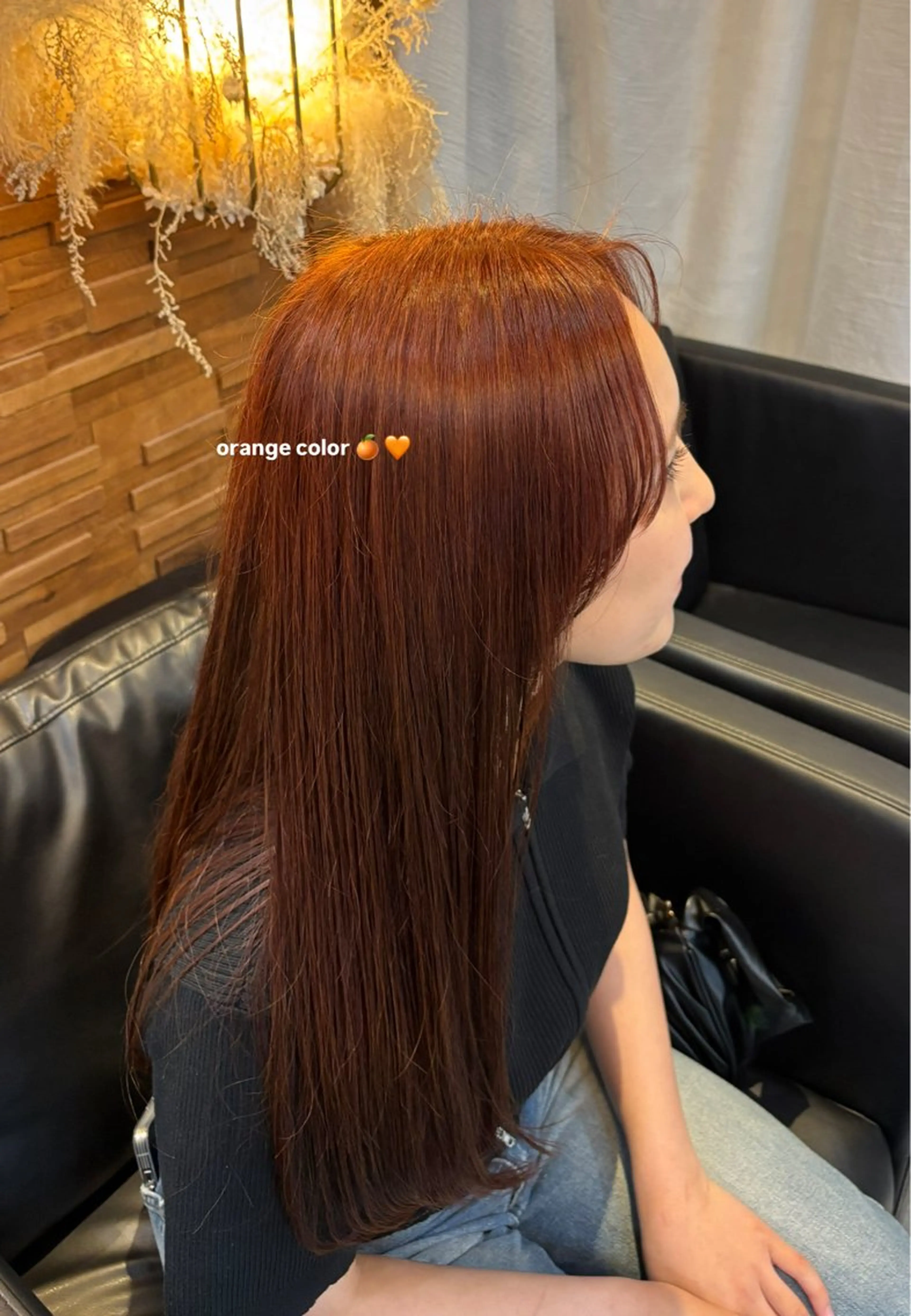 セミロング カラー ブリーチ ダブルカラー ブリーチなしカラー オレンジ カット ヘアカラー Suite 夢 空 🌼✨のヘアスタイル