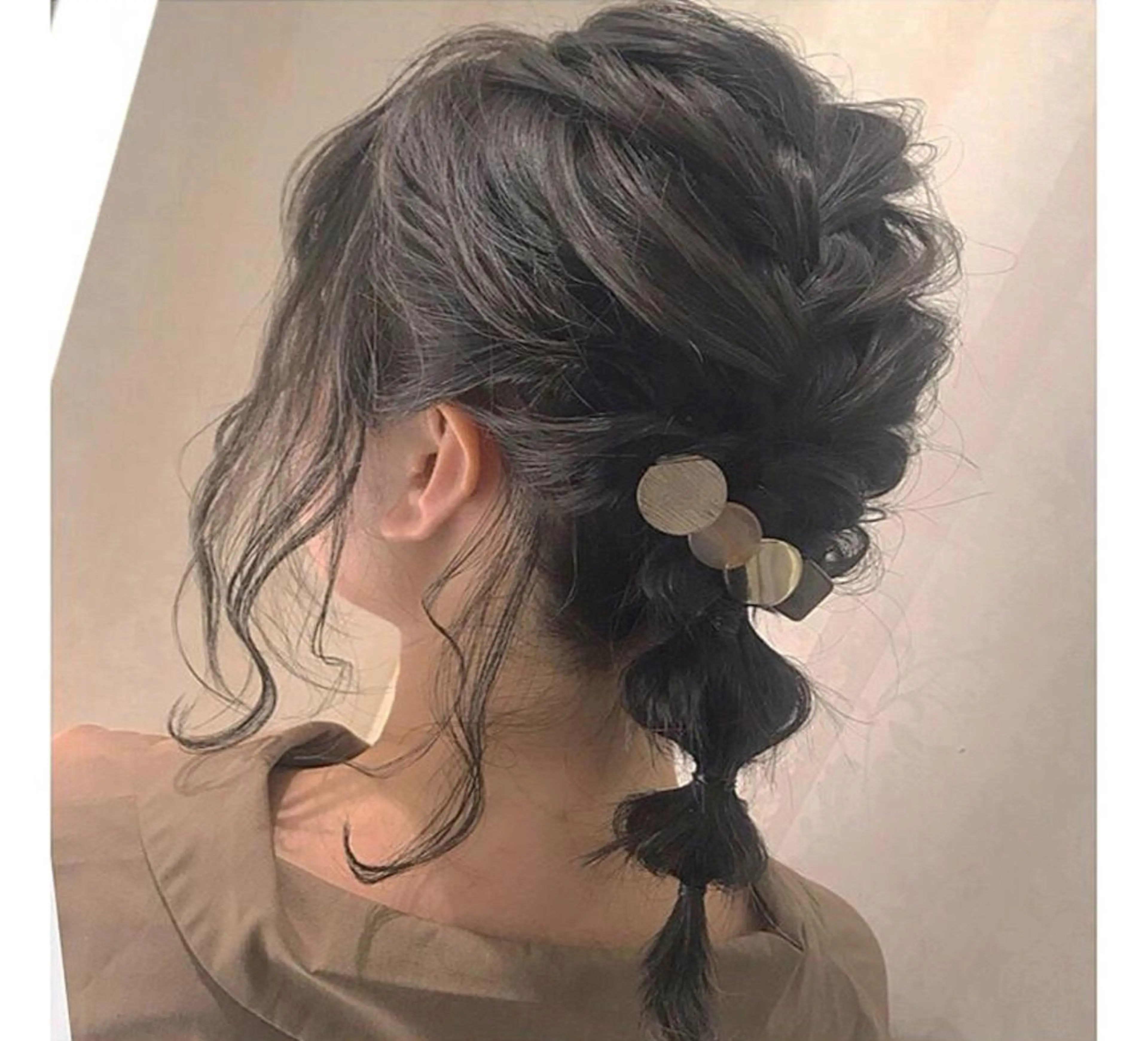 ミディアム カラー ヘアアレンジ ハイライトカラー ハイライト たかはし まいのネイルデザイン