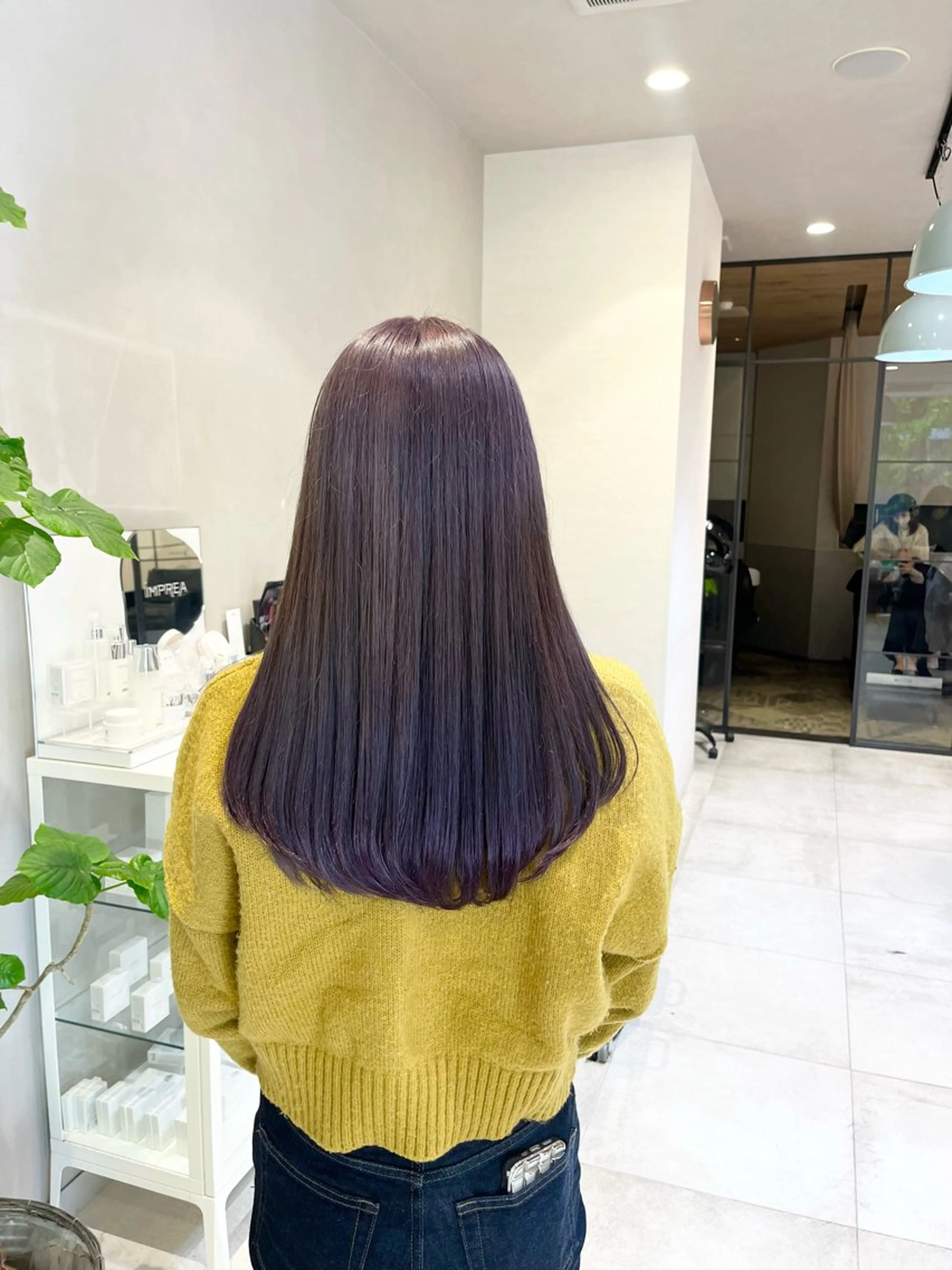 ロング カラー ニュアンスパーマ 曲がる縮毛矯正　爲石のヘアスタイル