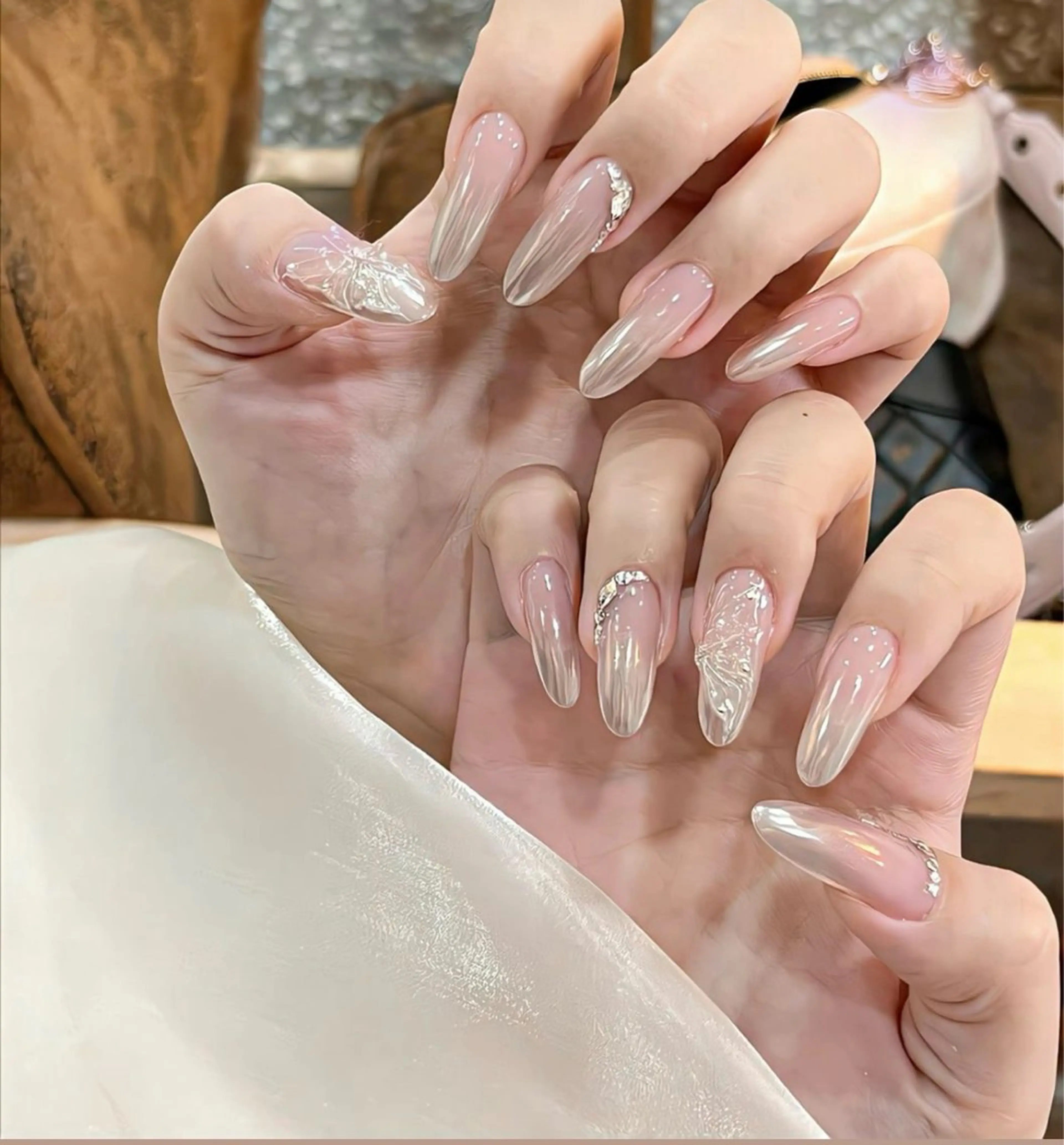 ネイル 韓国ネイル 持ち込み ニュアンスネイル ネイルチップ ハンドネイル TABI ANA.CHUOのネイルデザイン