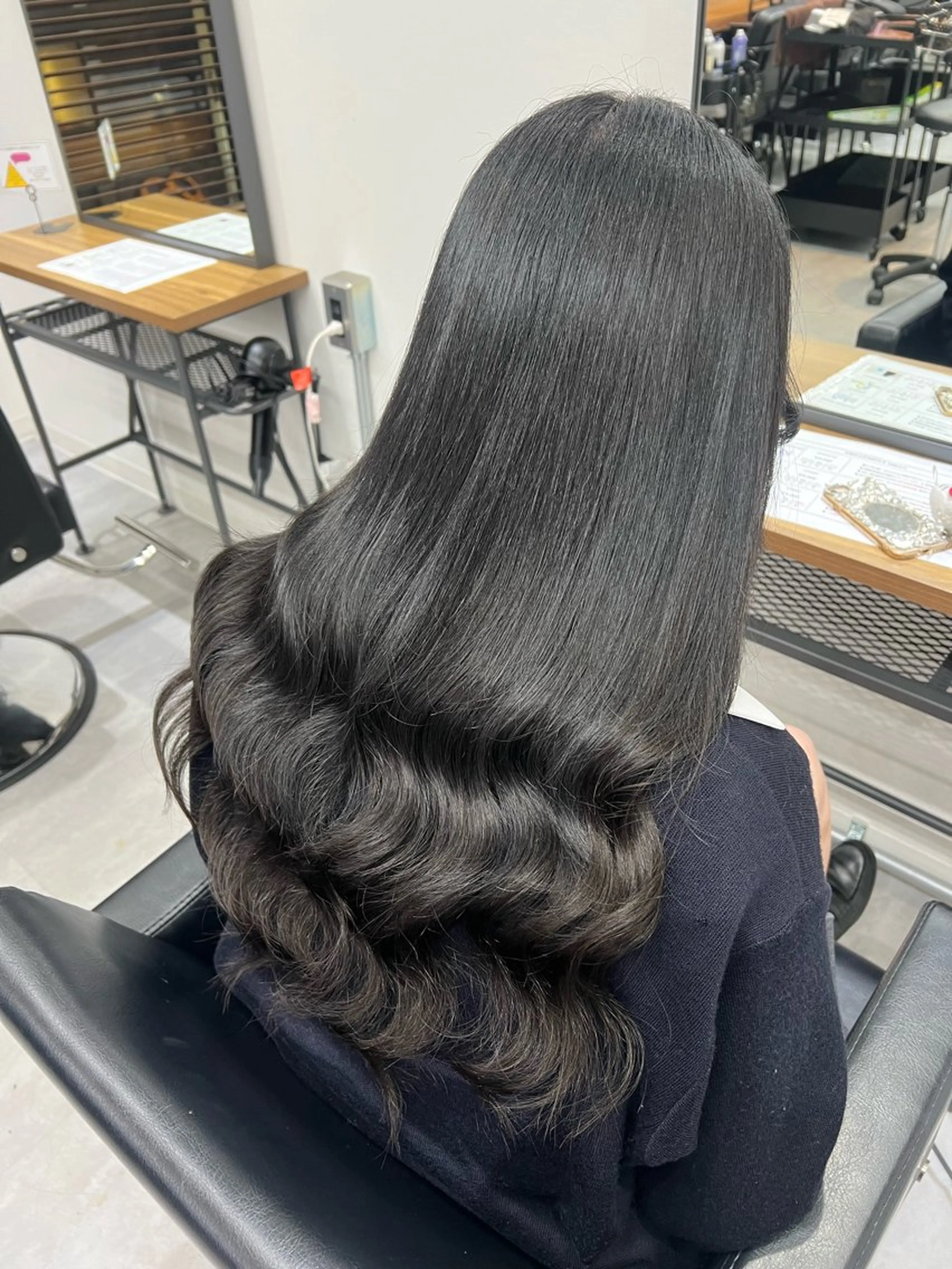 ロング カラー シールエクステ 黒髪 エクステ ロング カットモデル募集 八王子/kyocoのヘアスタイル