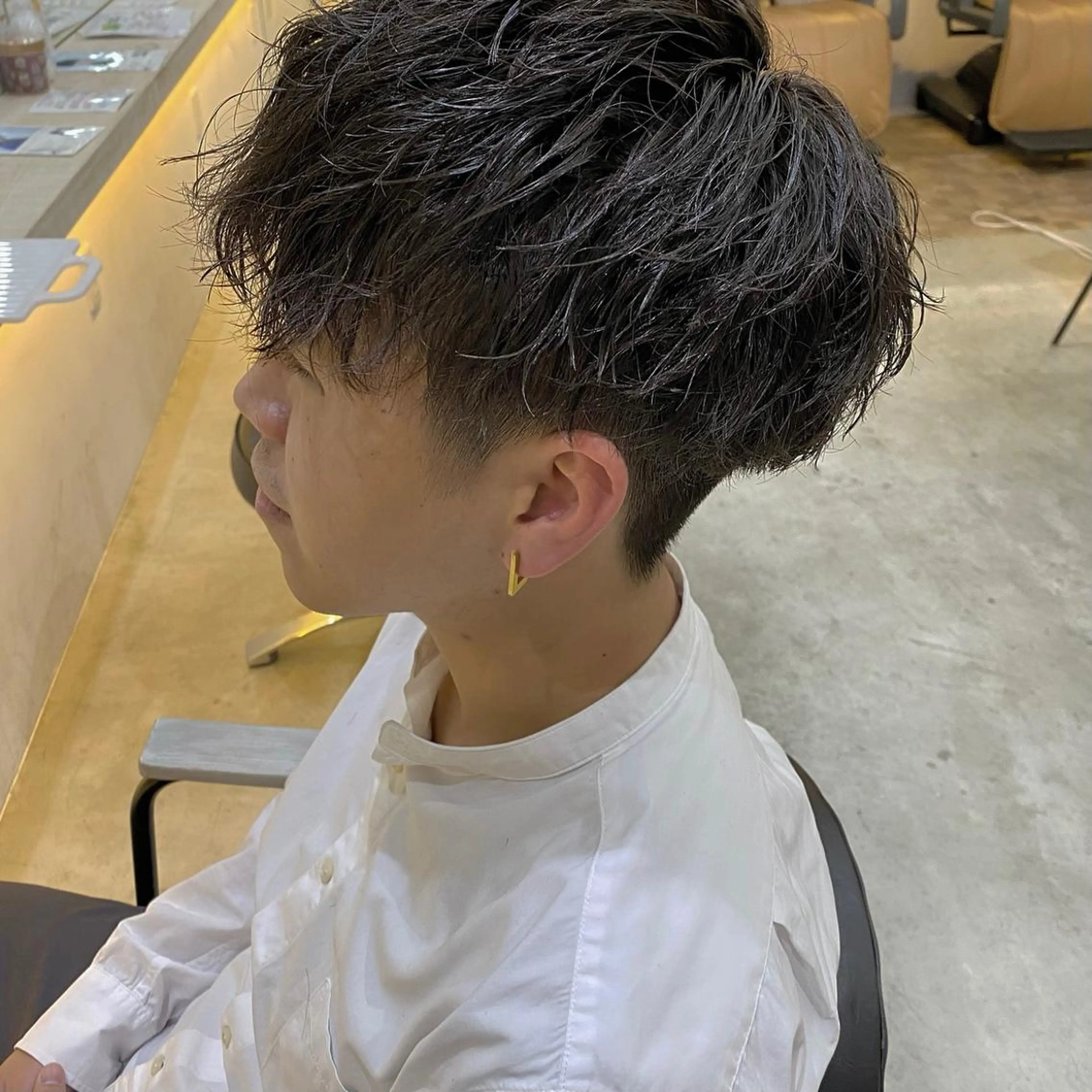 ショート パーマ メンズ CLUTCH天王寺 西藤遥河のヘアスタイル