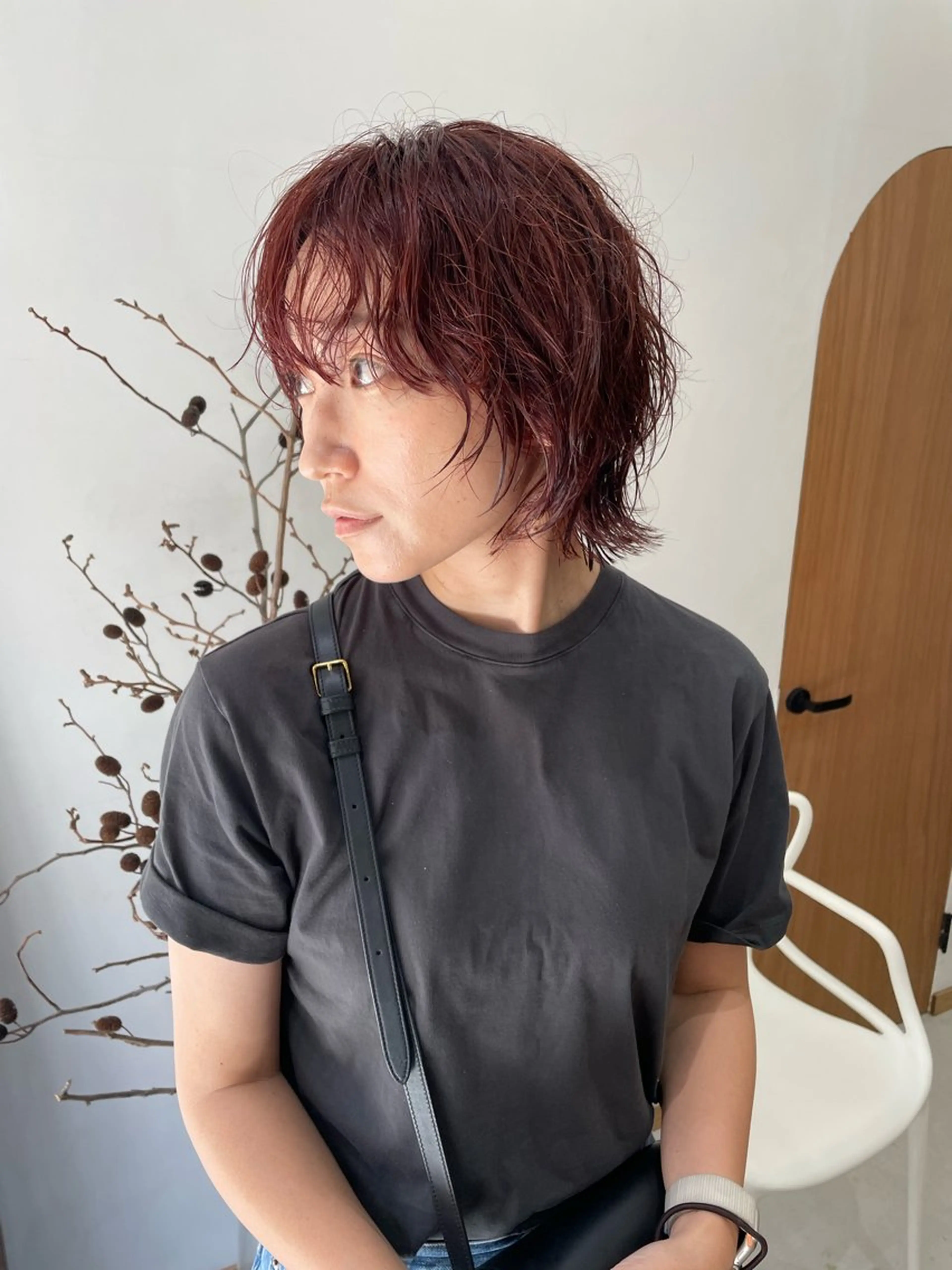 ミディアム カラー パーマ ヘアアレンジ メンズ ミディアムパーマ メンズパーマ メンズウルフカット ウルフカット カット ヘアカラー トリートメント tatsumi/ボブ ウルフ/レイヤーのヘアスタイル