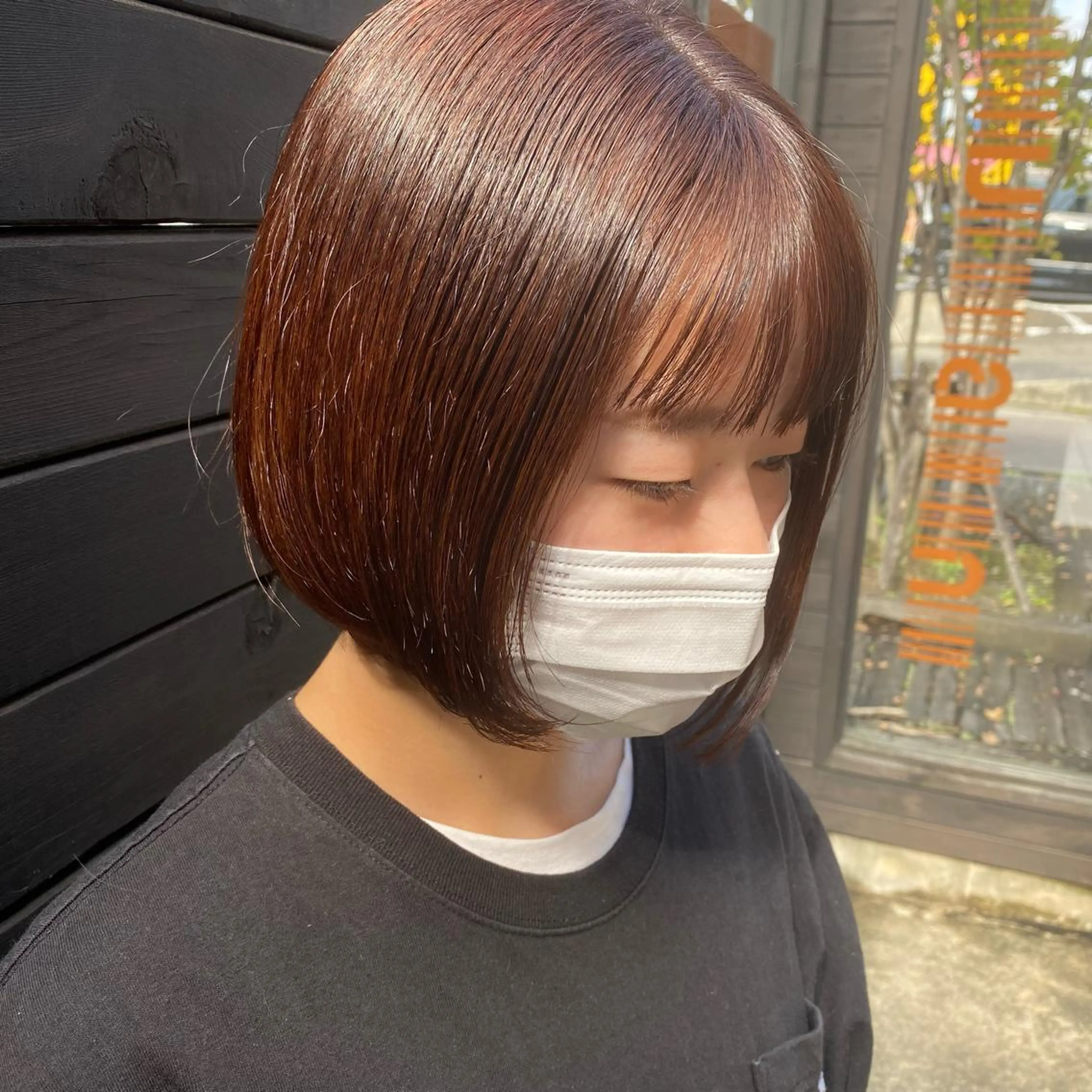 ミディアム カラー ブラウンカラー レッドカラー レッドブラウン カット ヘアカラー 高橋 舟太郎のヘアスタイル