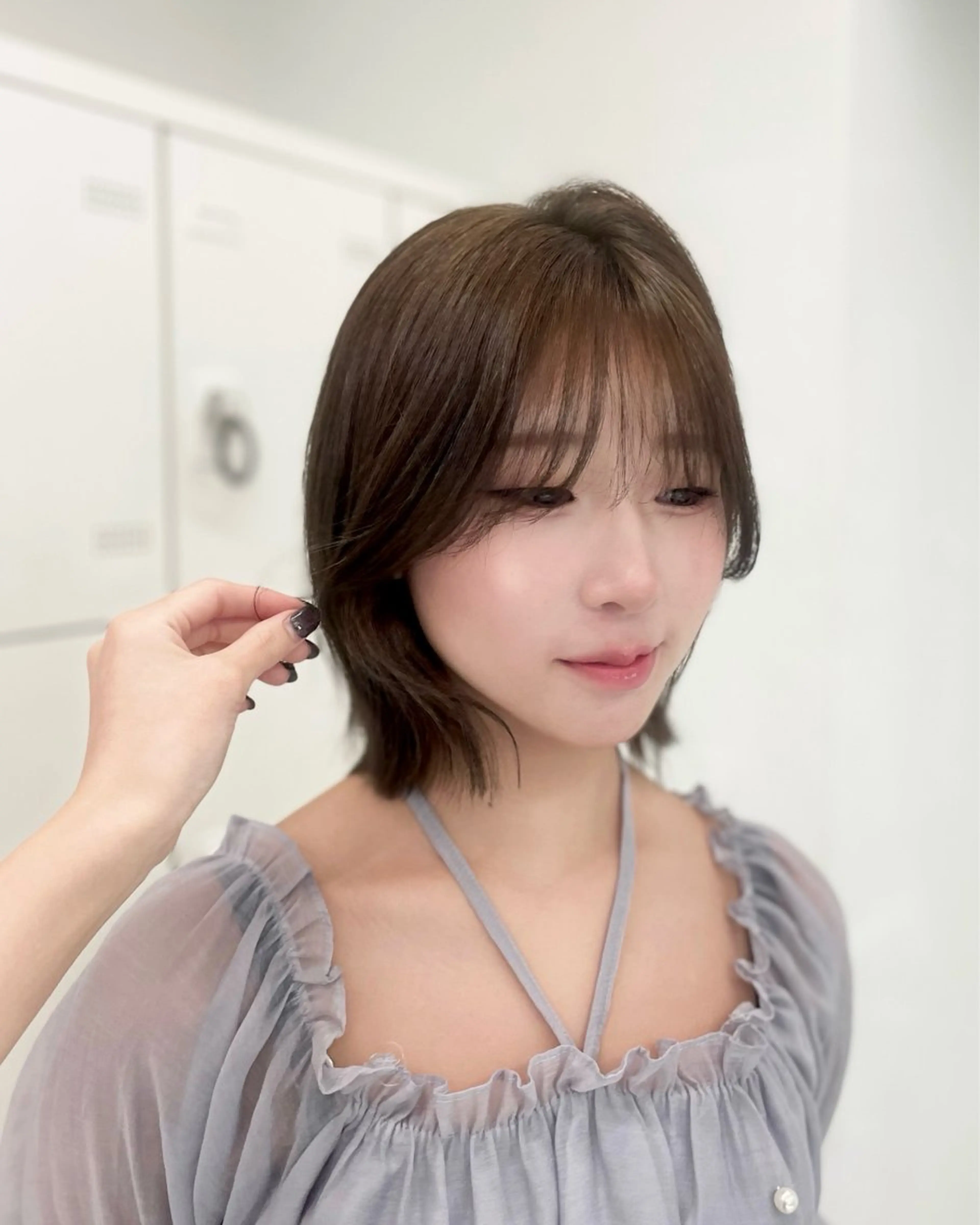 ショート カラー ヘアカラー トリートメント ヘッドスパ モテ艶韓国ヘア 🤍りんのヘアスタイル