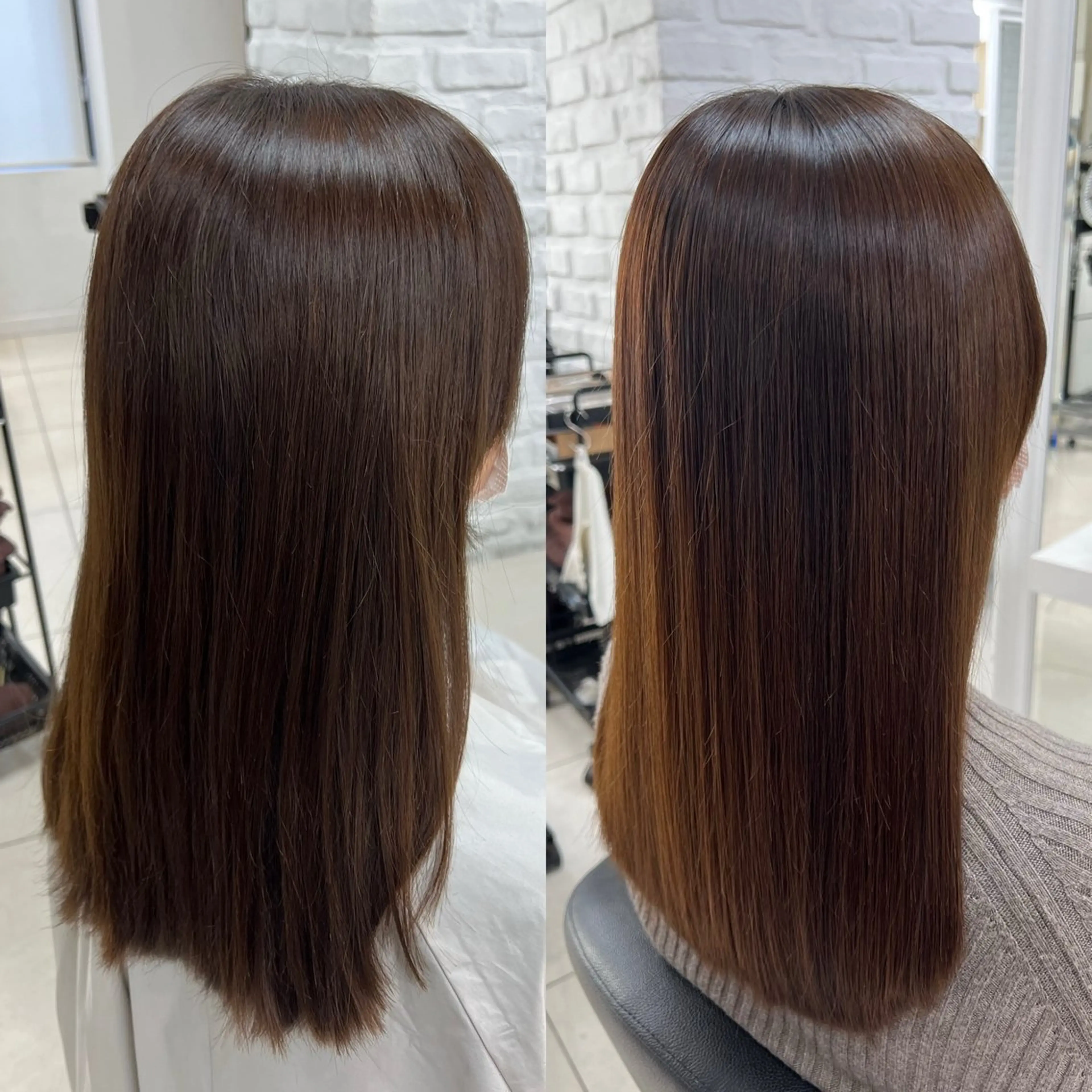 ロング カット 縮毛矯正 トリートメント 染野 匠のヘアスタイル