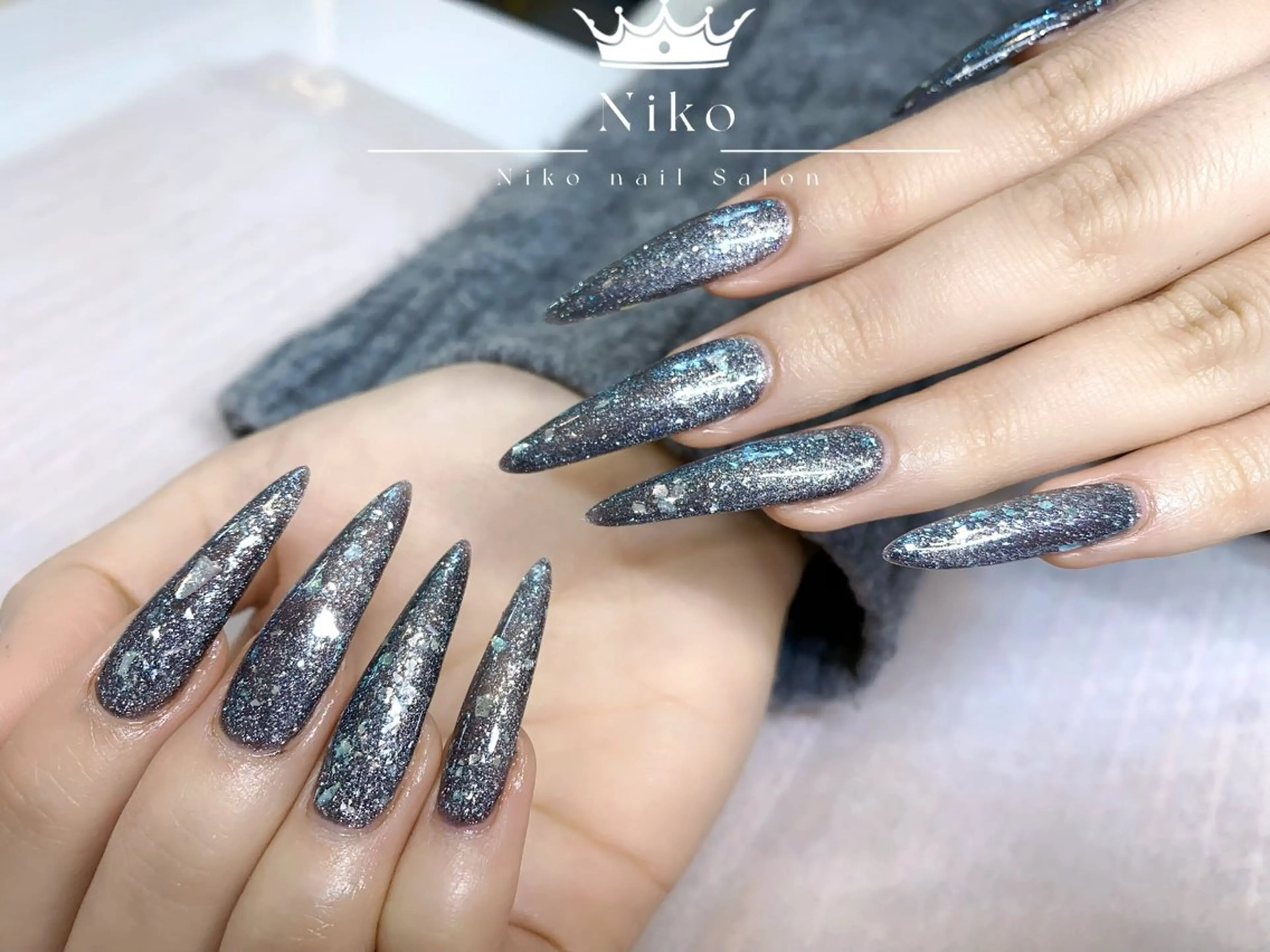 ネイル 長さ出し ジェルネイル ハート 韓国ネイル ニュアンスネイル Niko nailサロンのネイルデザイン