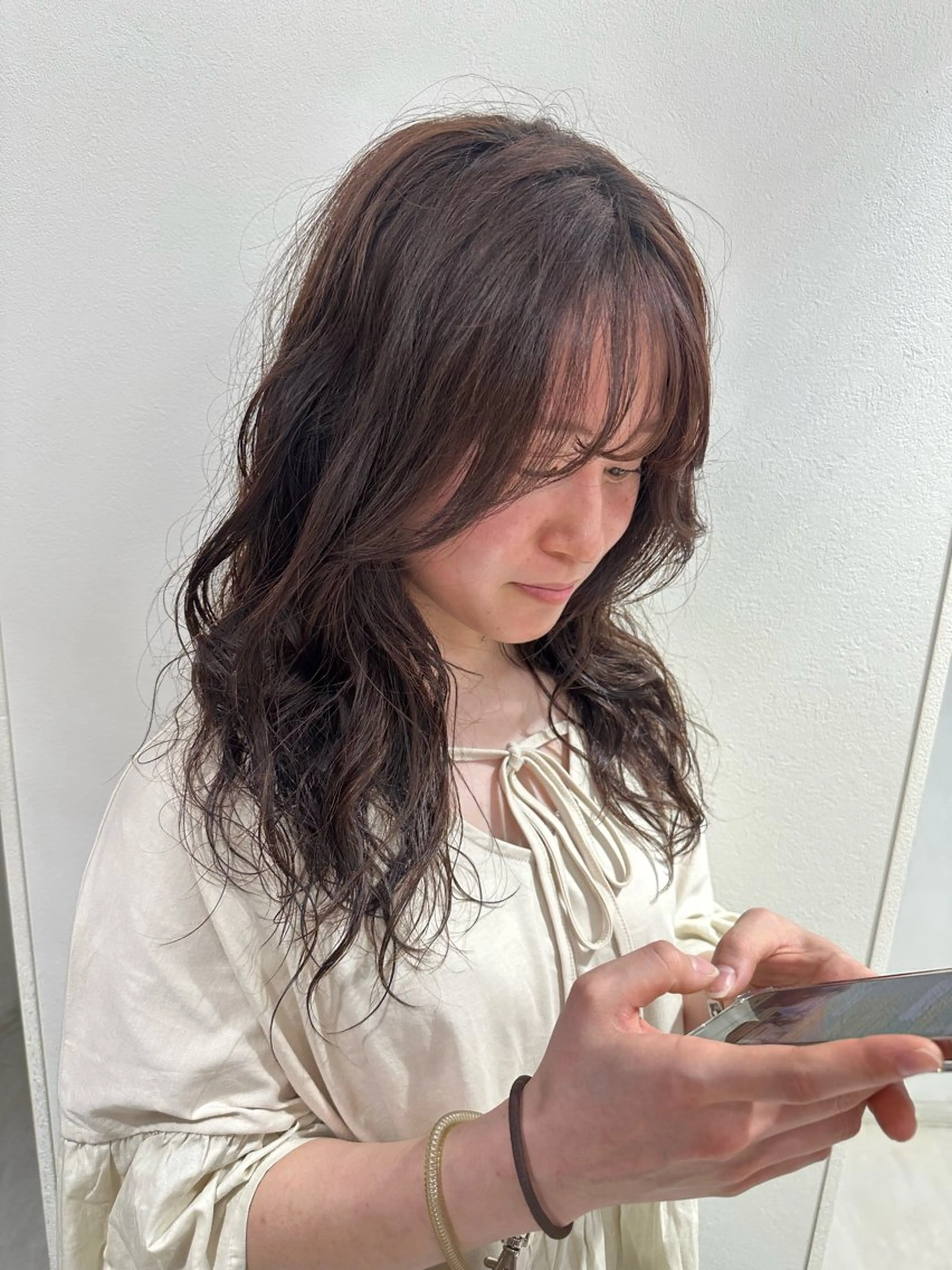 セミロング パーマ セミロングパーマ デジタルパーマ パーマ 畑中 夢のヘアスタイル
