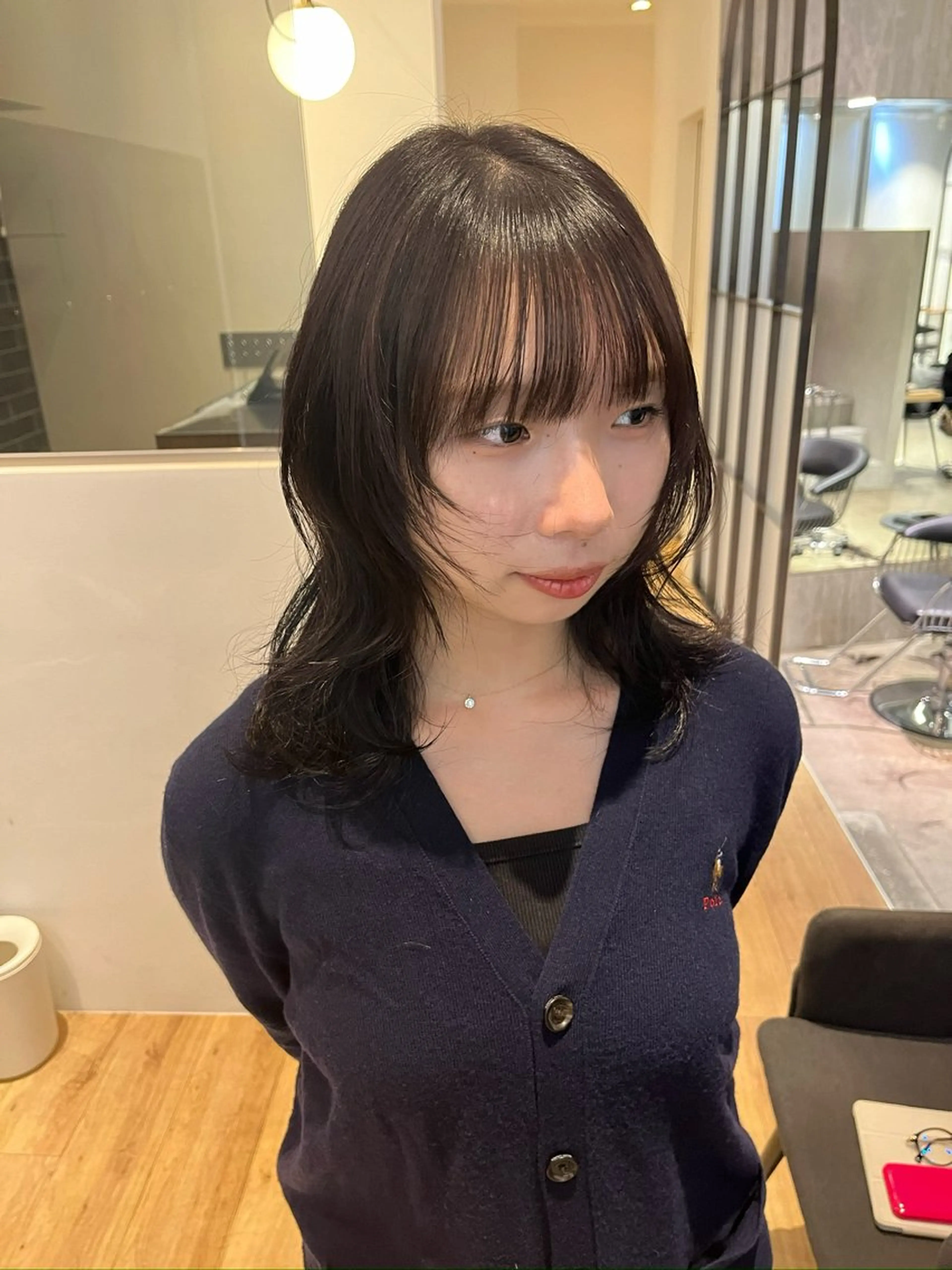 セミロング レイヤーカット 森山 葵 ショート×メンズのヘアスタイル