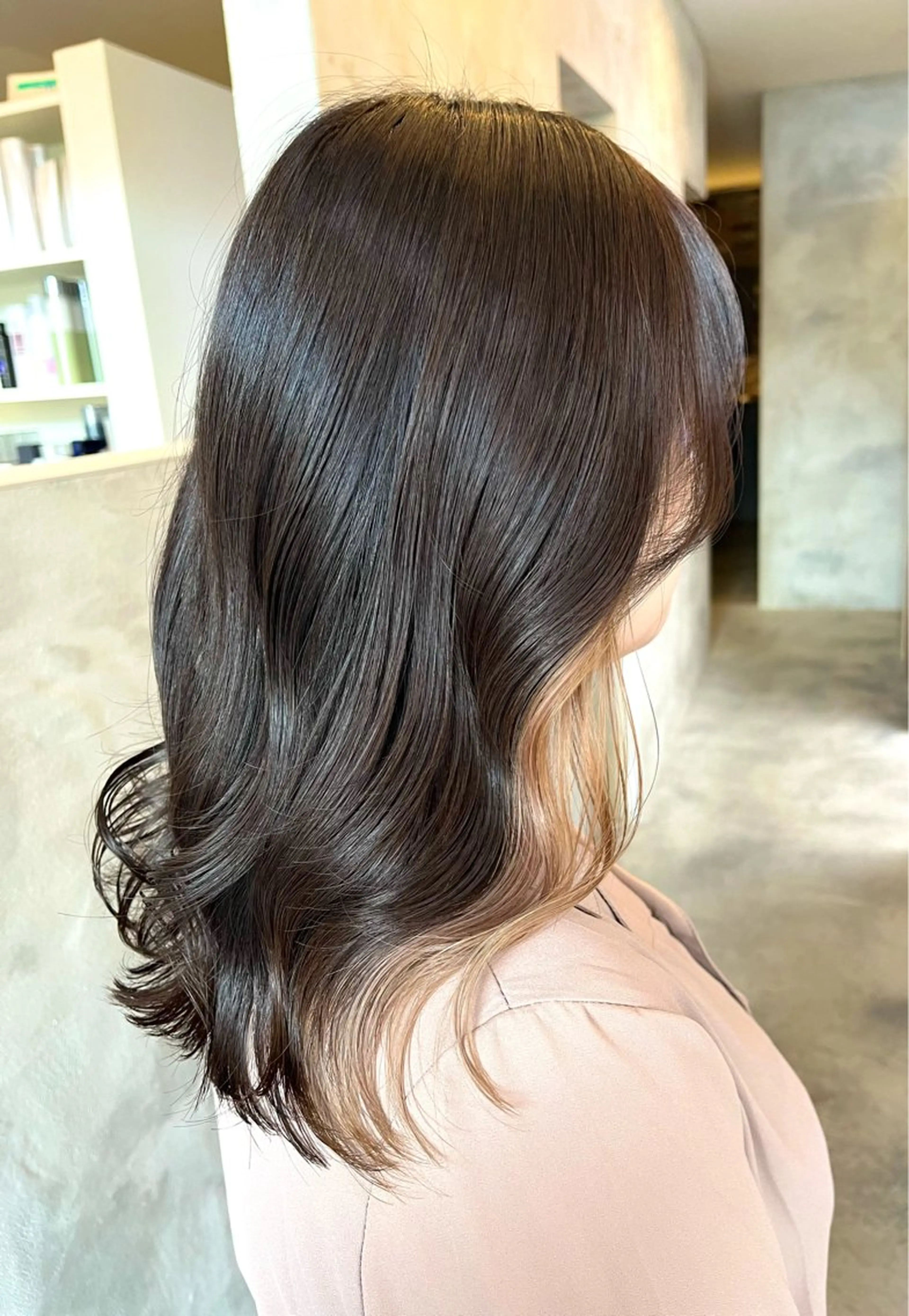 セミロング カラー カット ヘアカラー トリートメント Yu kaのヘアスタイル