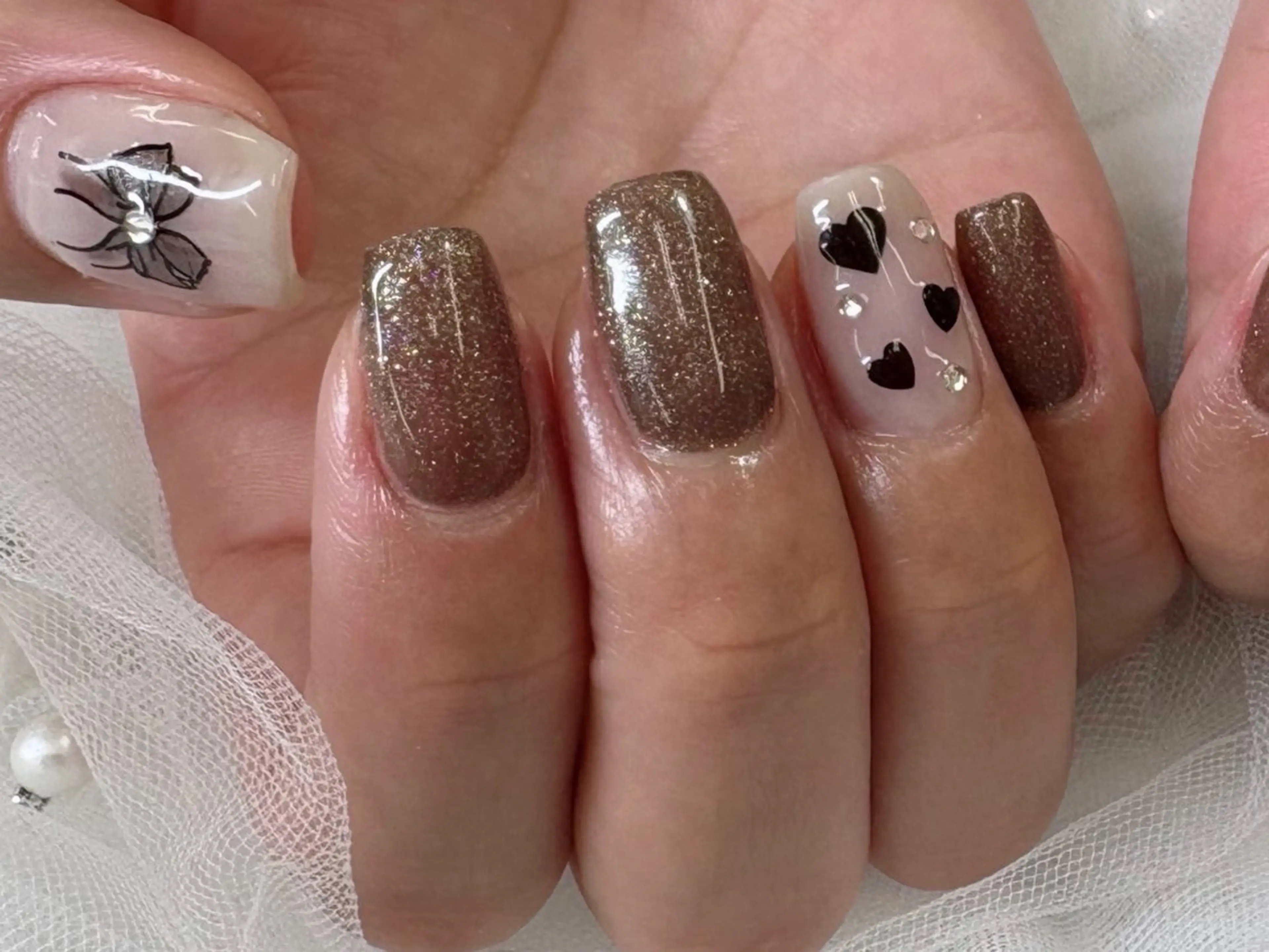 ネイル ブラウン シンプルネイル cerezo ショートネイル専門店のネイルデザイン