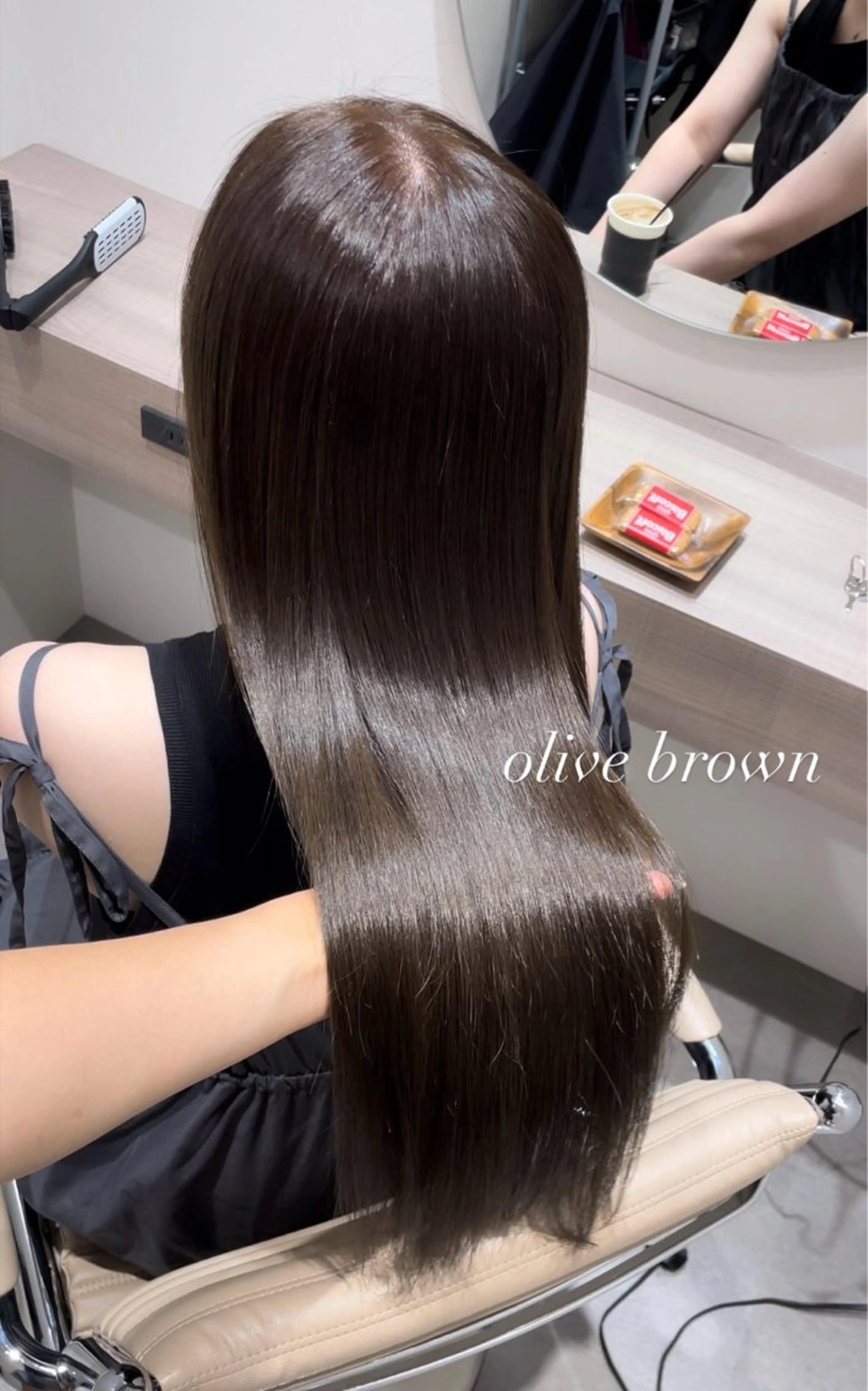 セミロング カラー ヘアアレンジ ヘアカラー トリートメント ヘッドスパ ヘアセット nana【艶髪】/ 顔まわり/縮毛矯正のヘアスタイル