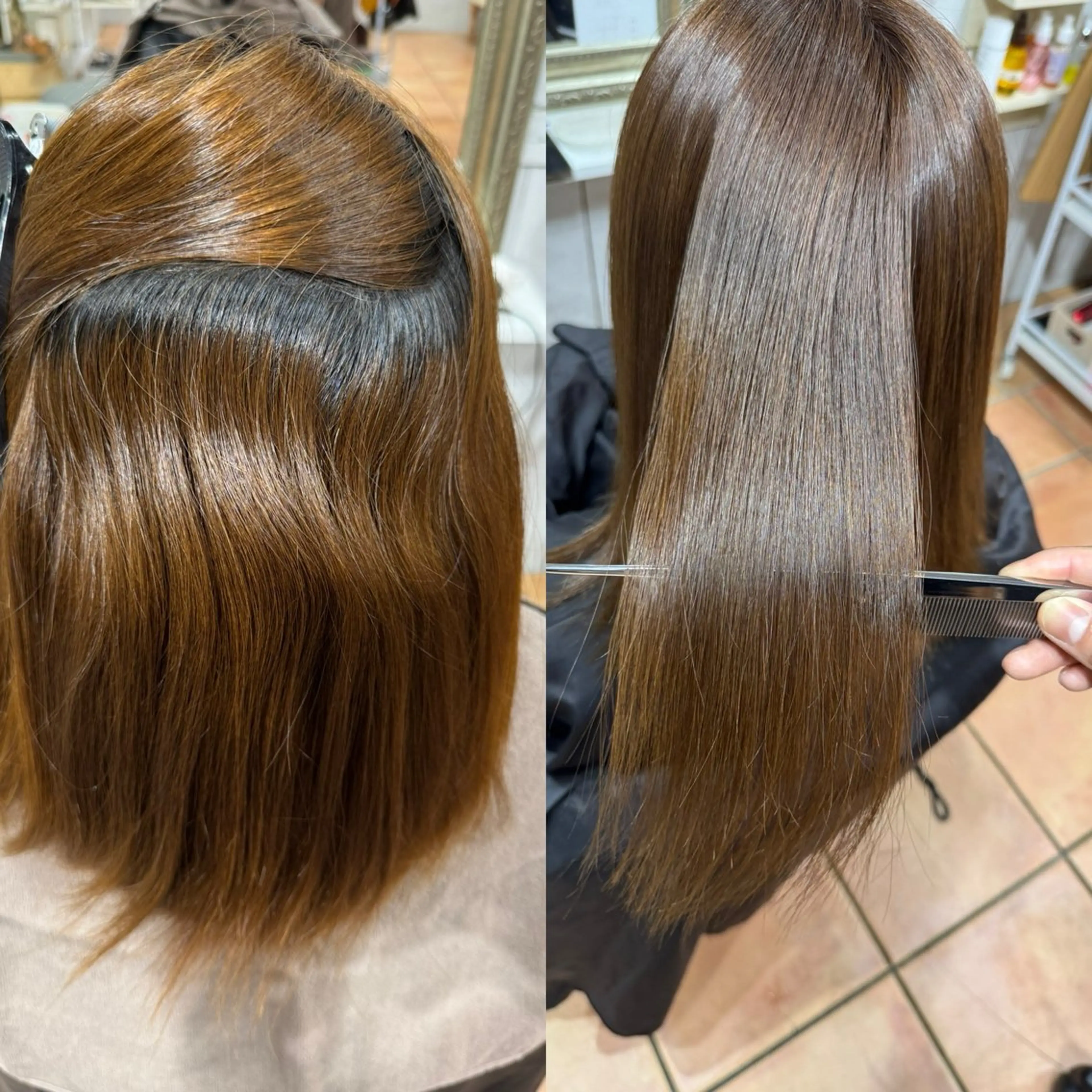 セミロング 縮毛矯正 髪質改善美容室bokuno3号店所属・前髪生えぐせ直し♡ お顔周りカット☆スガのヘアスタイル