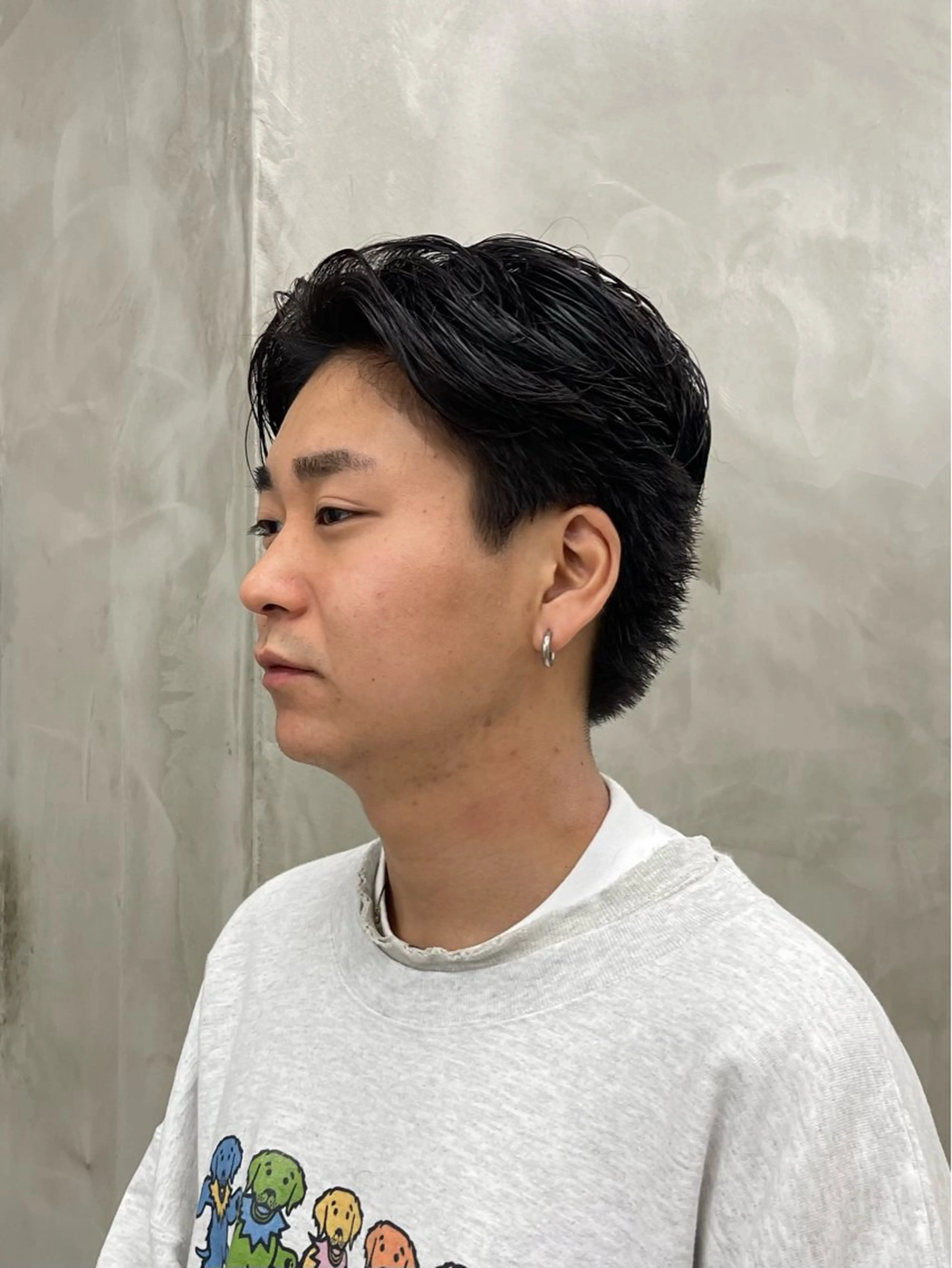 パーマ メンズ センターパート メンズパーマ ニュアンスパーマ スパイラルパーマ メンズパーマ/レデ ィースボブ サハシのヘアスタイル