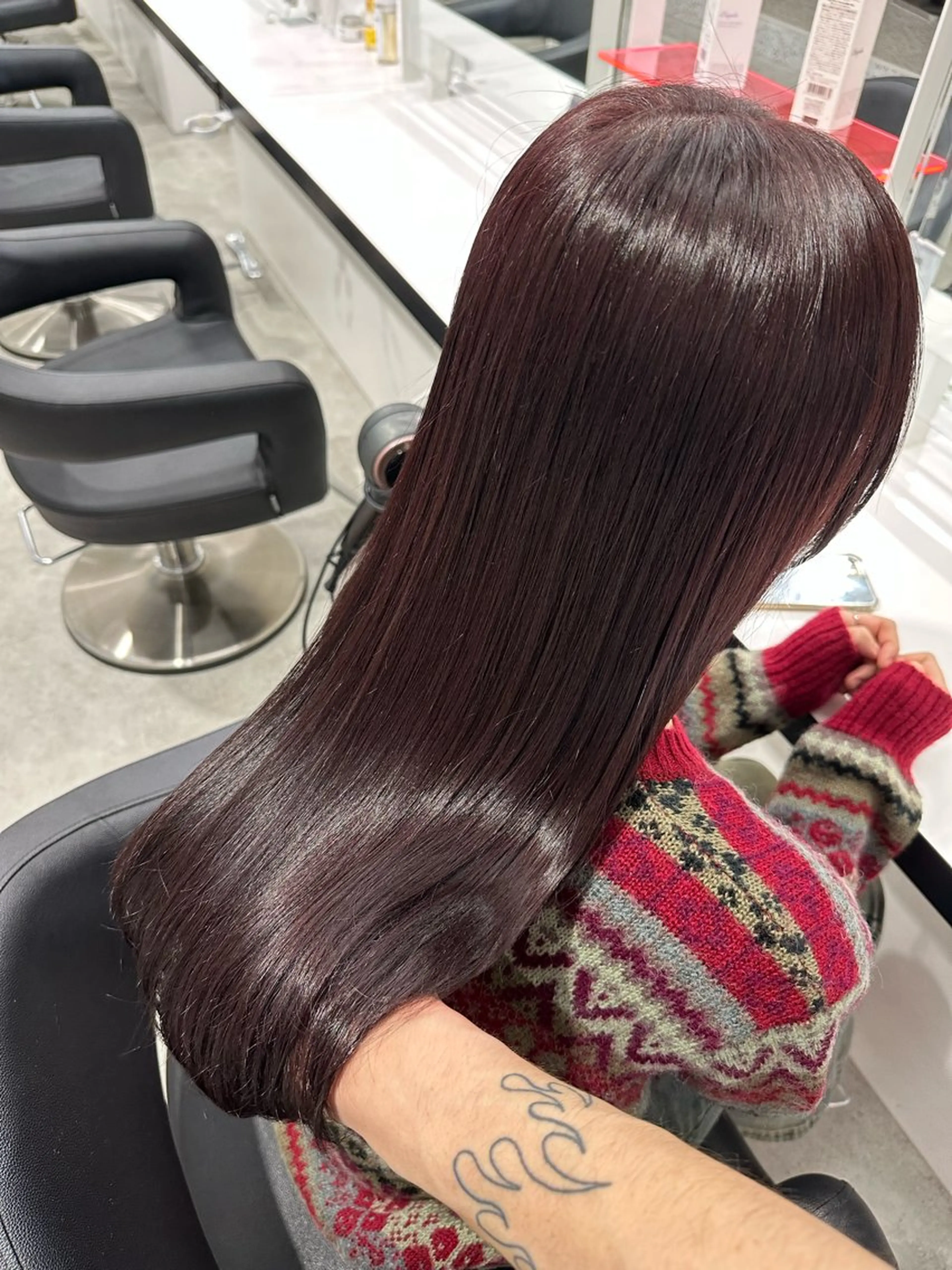 ロング カラー カット ヘアカラー 🍒ワイン系 ウルフカット🍒拓未のヘアスタイル