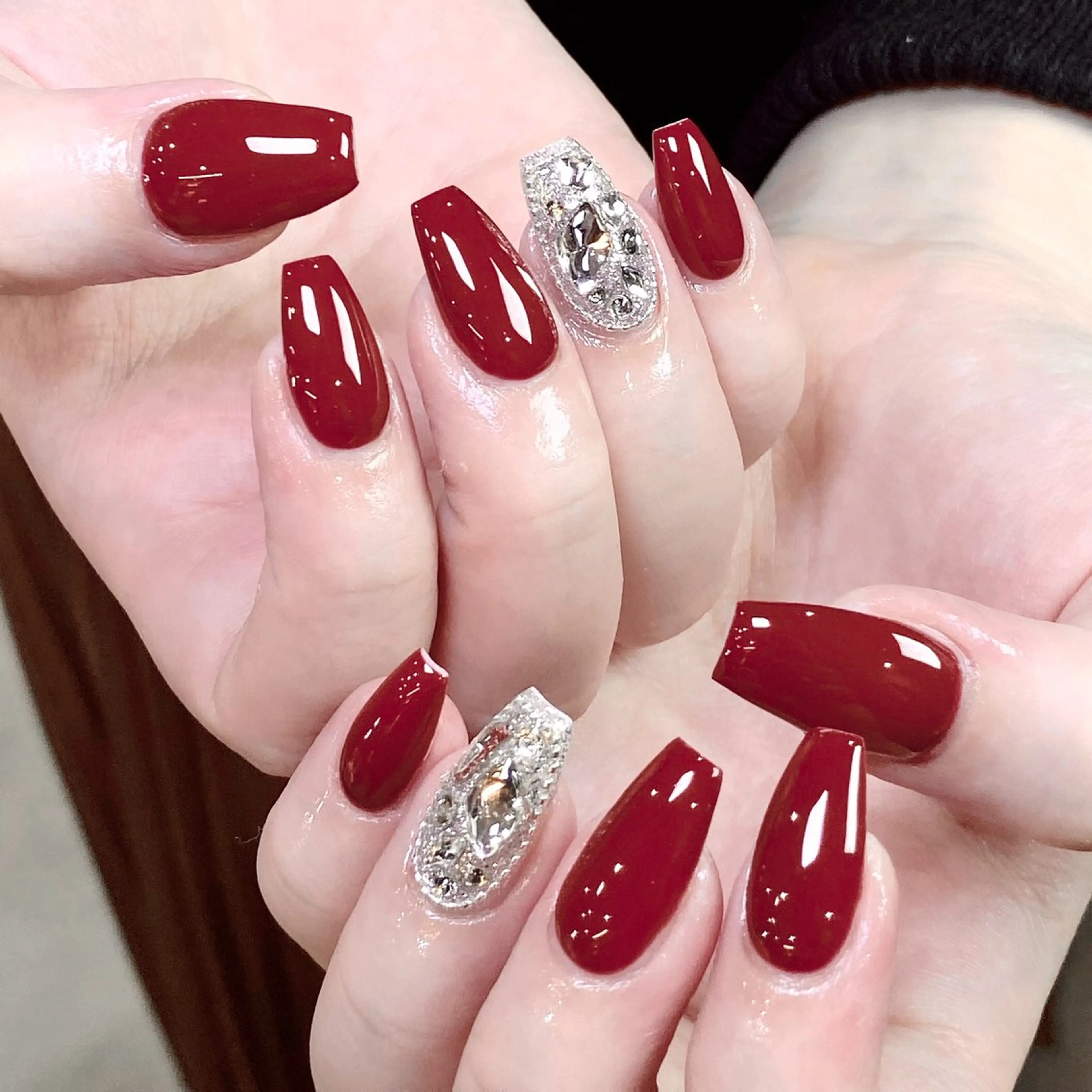 【新規ジェルオフ無料】シンプル上品ネイル🪞自爪💅パーツ/埋め尽くし2本まで🎀✨の写真