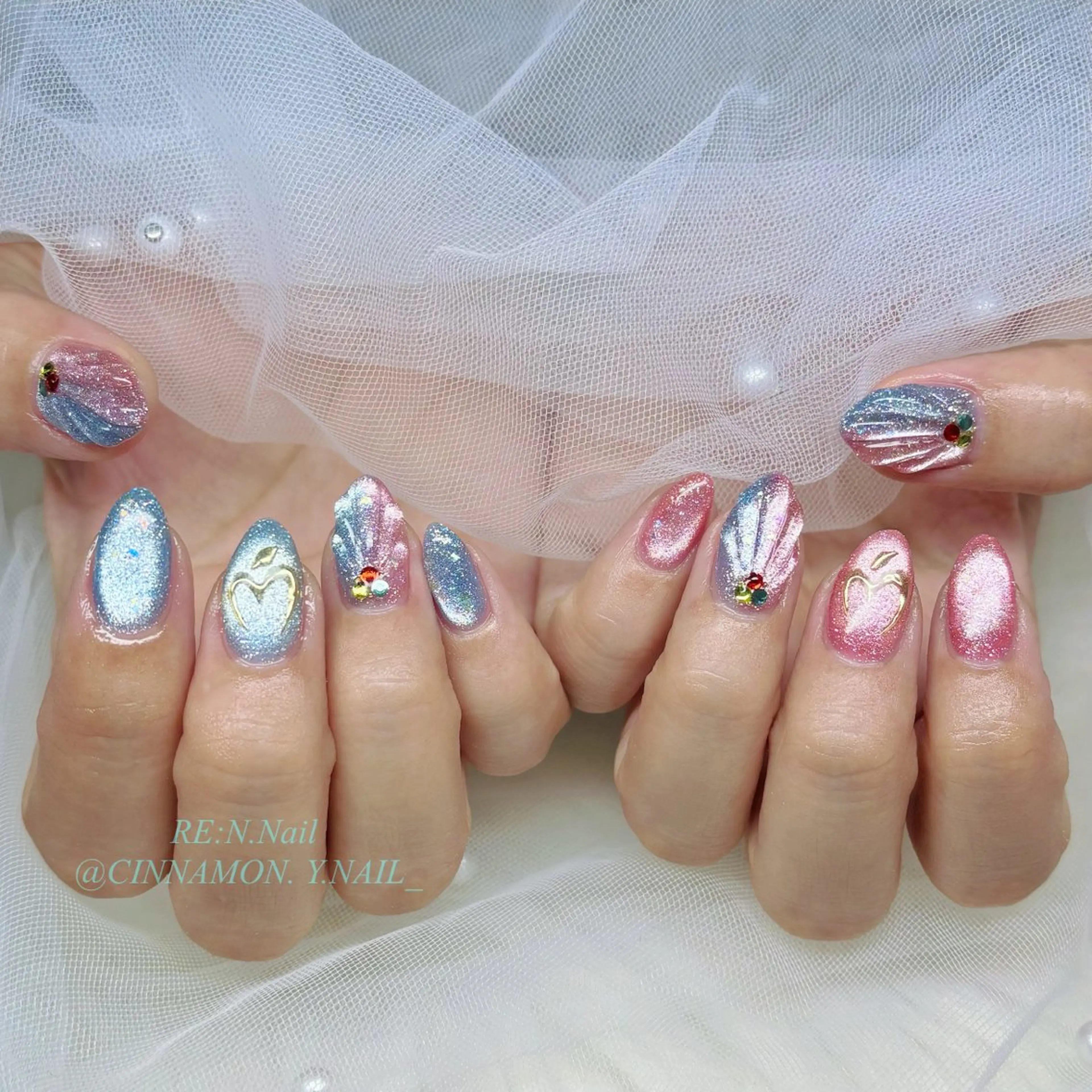 ネイル ハンドネイル Yuna🩵 RE:N.Nailのネイルデザイン