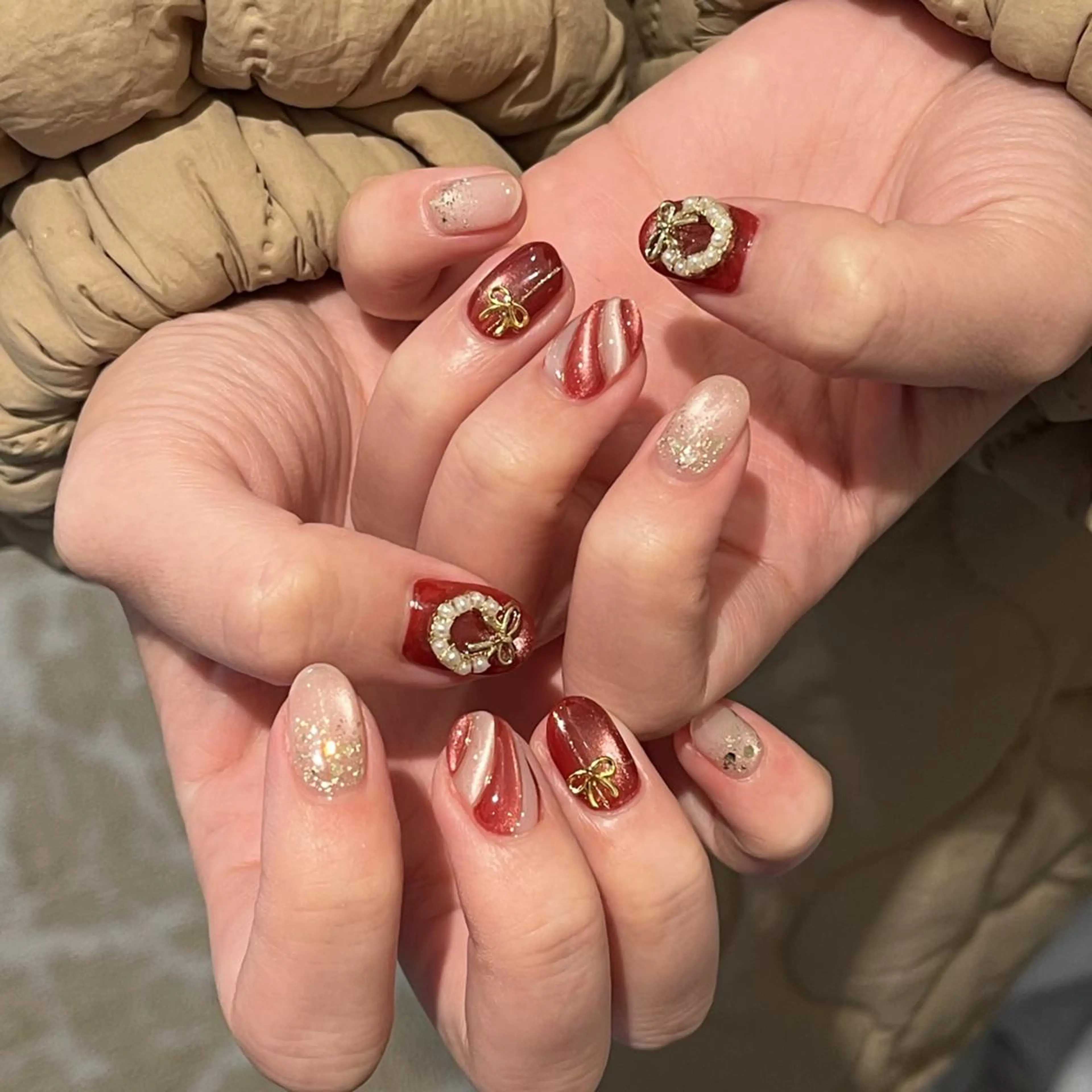 ネイル 冬ネイル クリスマス ハンドネイル BellFlower Kyokoのネイルデザイン