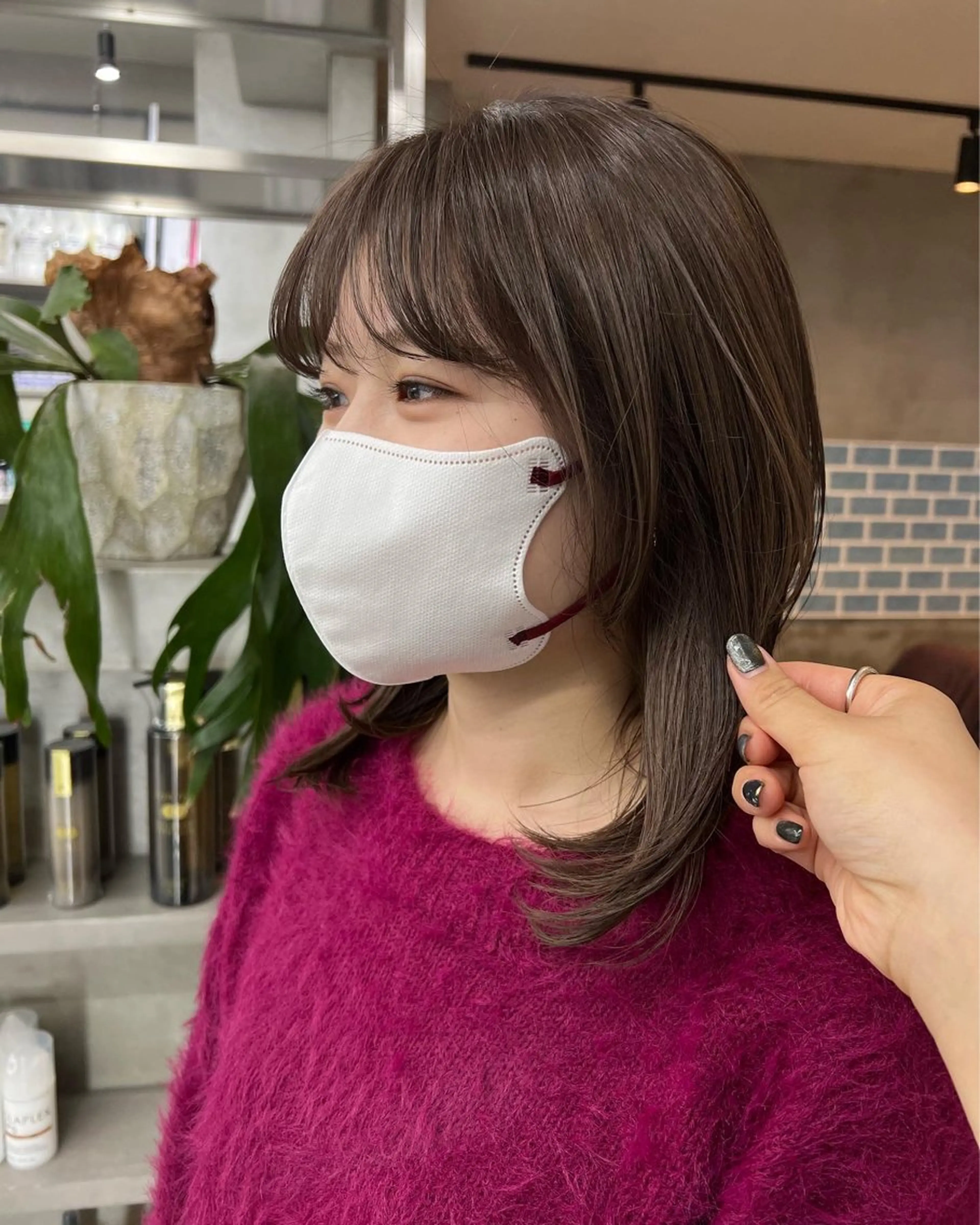 ミディアム カラー 透明感カラー ダブルカラー パーマモデル募集中 🎀華澄のヘアスタイル