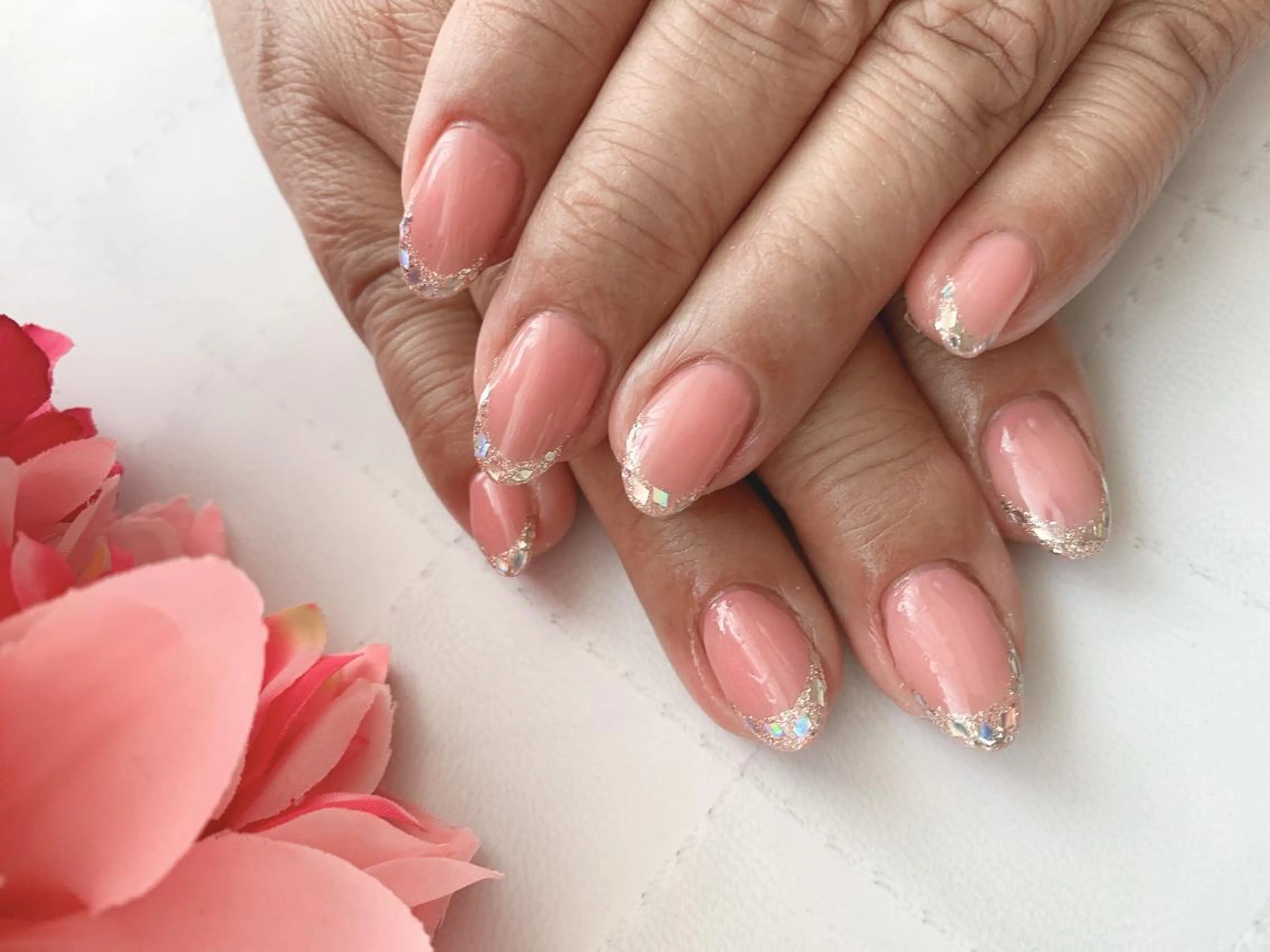 ネイル フレンチネイル ガラスフレンチ ハンドネイル Nail &Beauty Salon ☆Kirari☆所属・ビューティサロン ☆Kirari☆のネイルデザイン