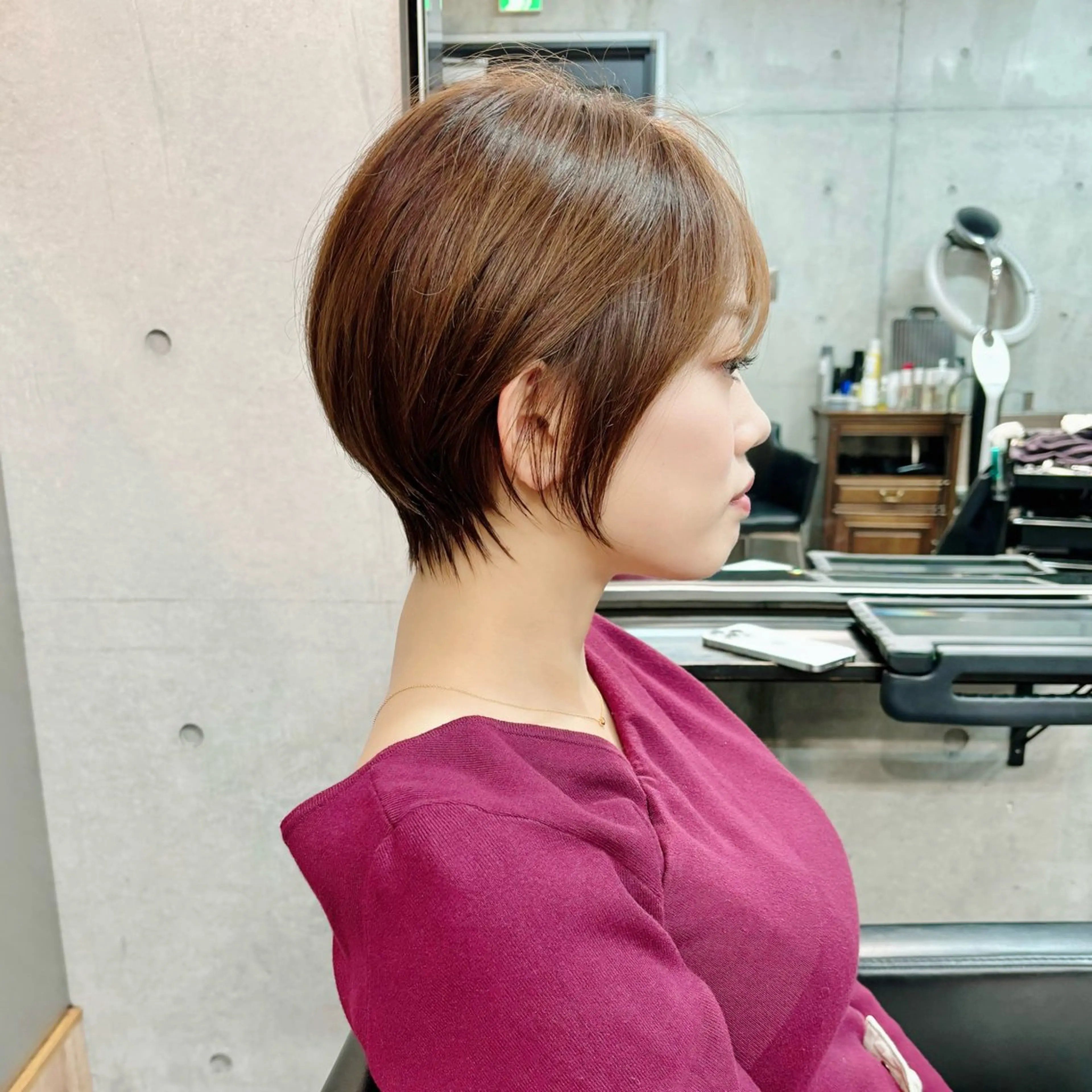 ショート カラー 丸みショート くびれヘア ショートヘア カット ヘアカラー トリートメント ショートボブ髪質改善 縮毛矯正のプロ山道潤のヘアスタイル