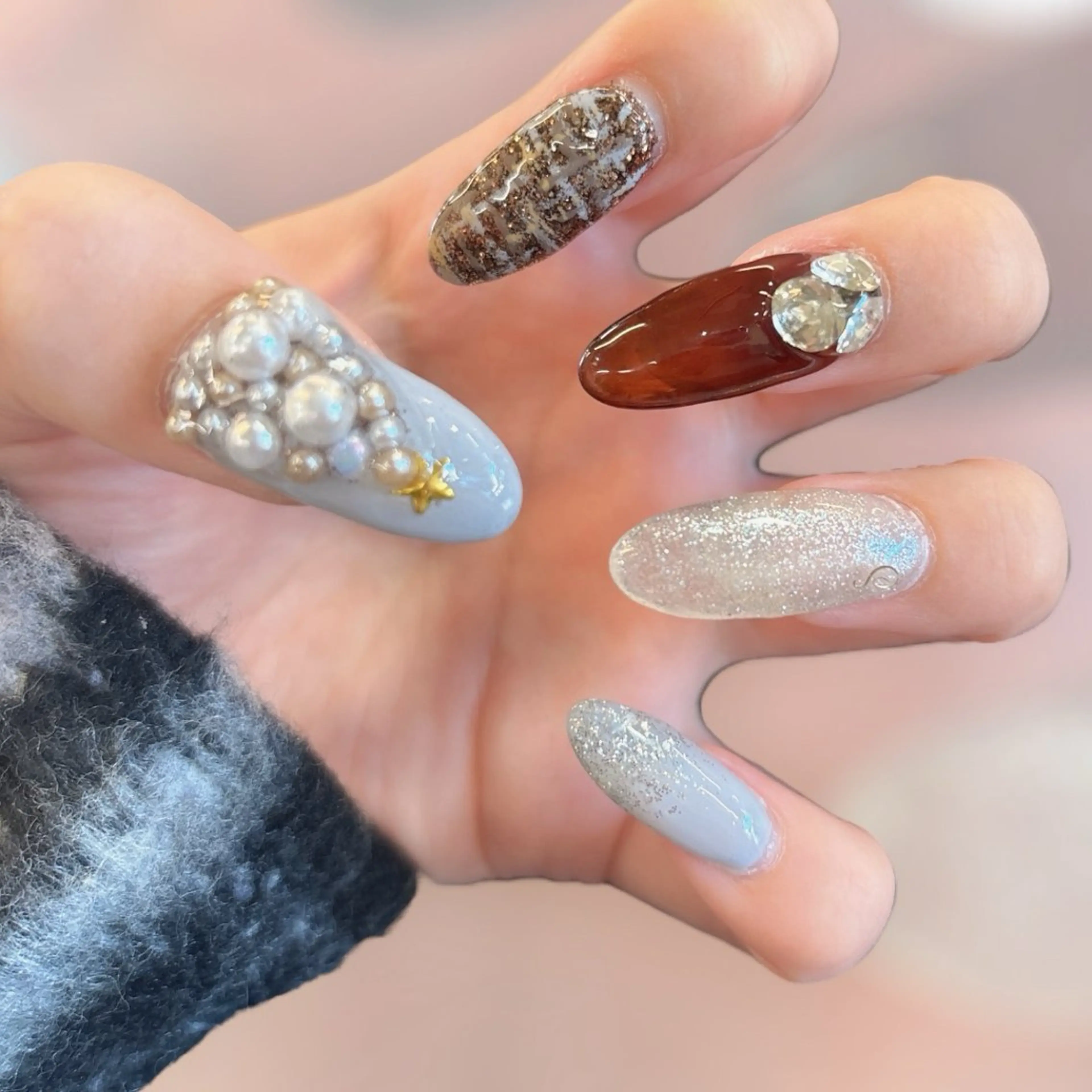 ネイル 冬ネイル クリスマス ハンドネイル NAIL Studio Hazuki所属・NSH@ かえのネイルデザイン