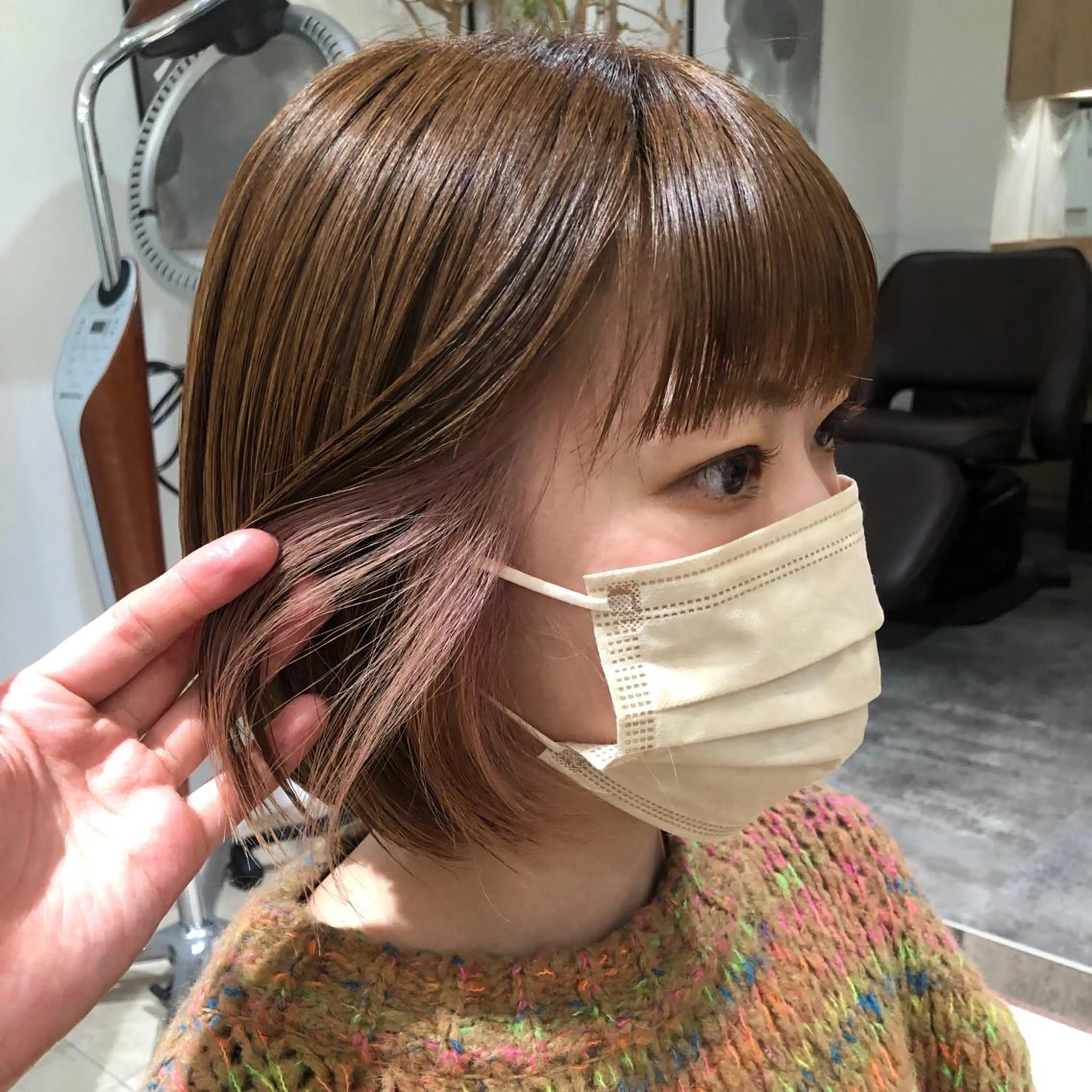 カラー イヤリングカラー インナーカラー ピンクカラー 推しカラー✨ オタク美容師ユウカのヘアスタイル