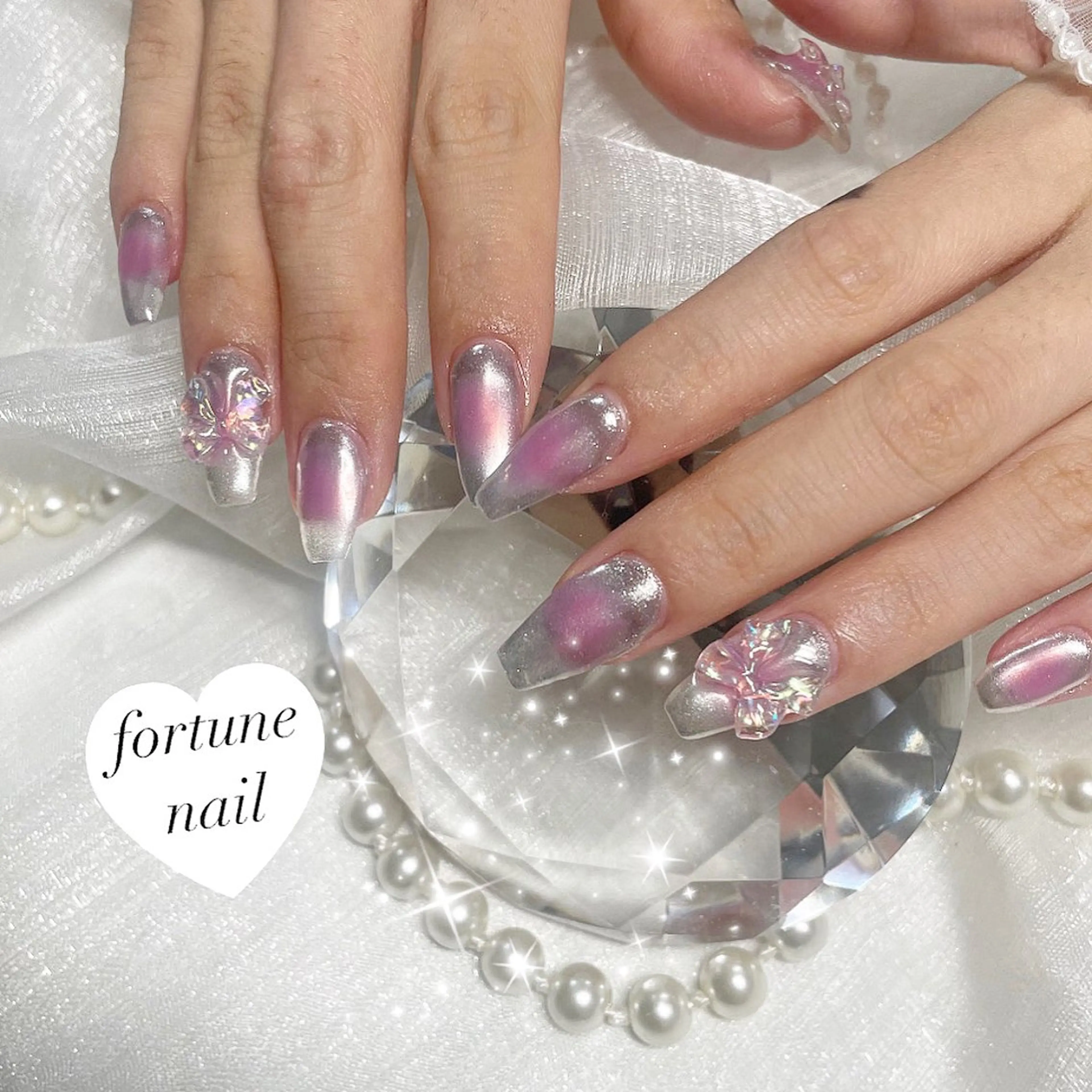 ネイル チークネイル ミラーネイル ワンホンネイル 💎saori 💎のネイルデザイン