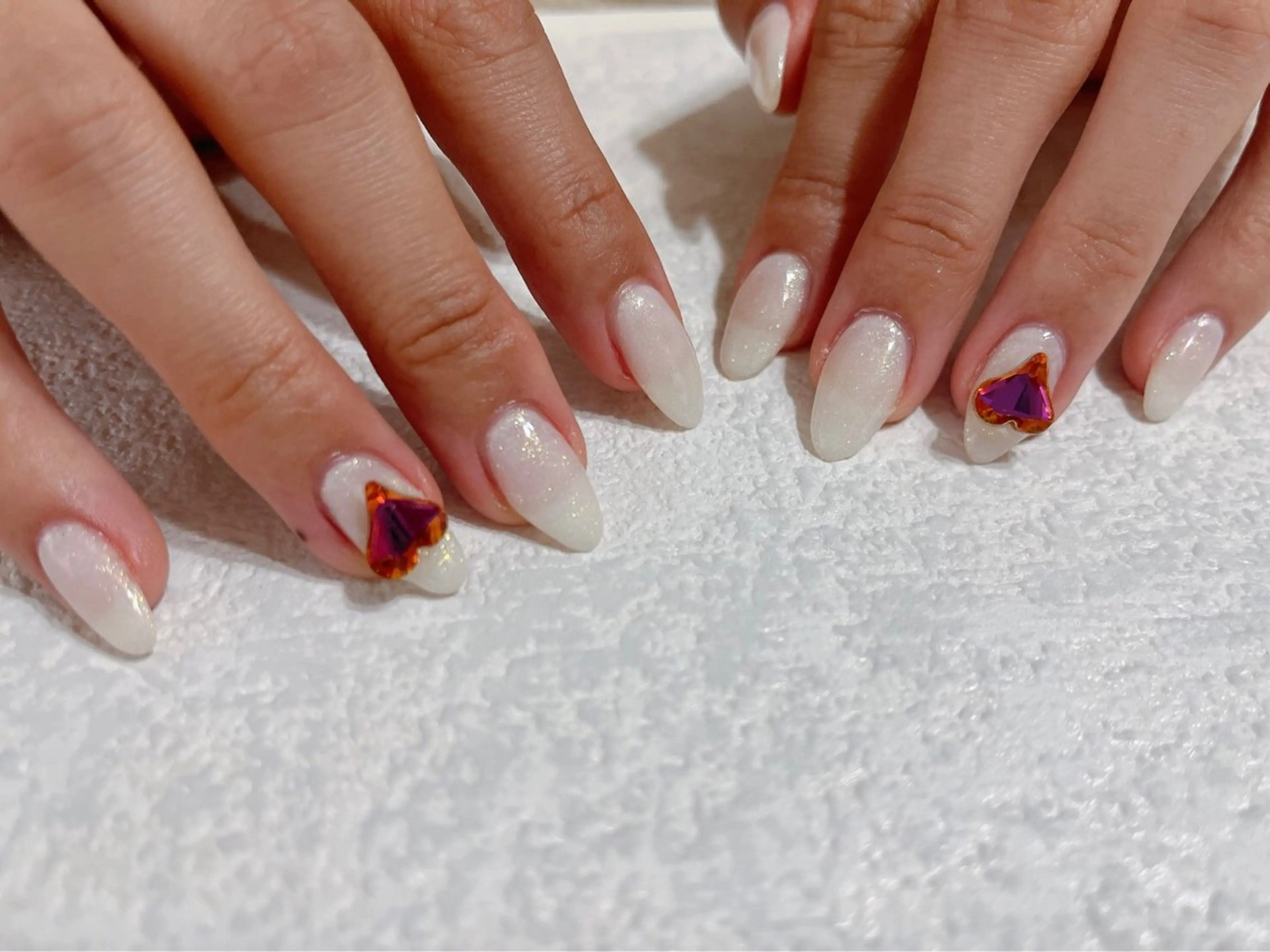 ネイル ジェルネイル ハート 韓国ネイル メンズネイル ワンカラーネイル ハンドネイル Mogu nail 二子玉川のネイルデザイン