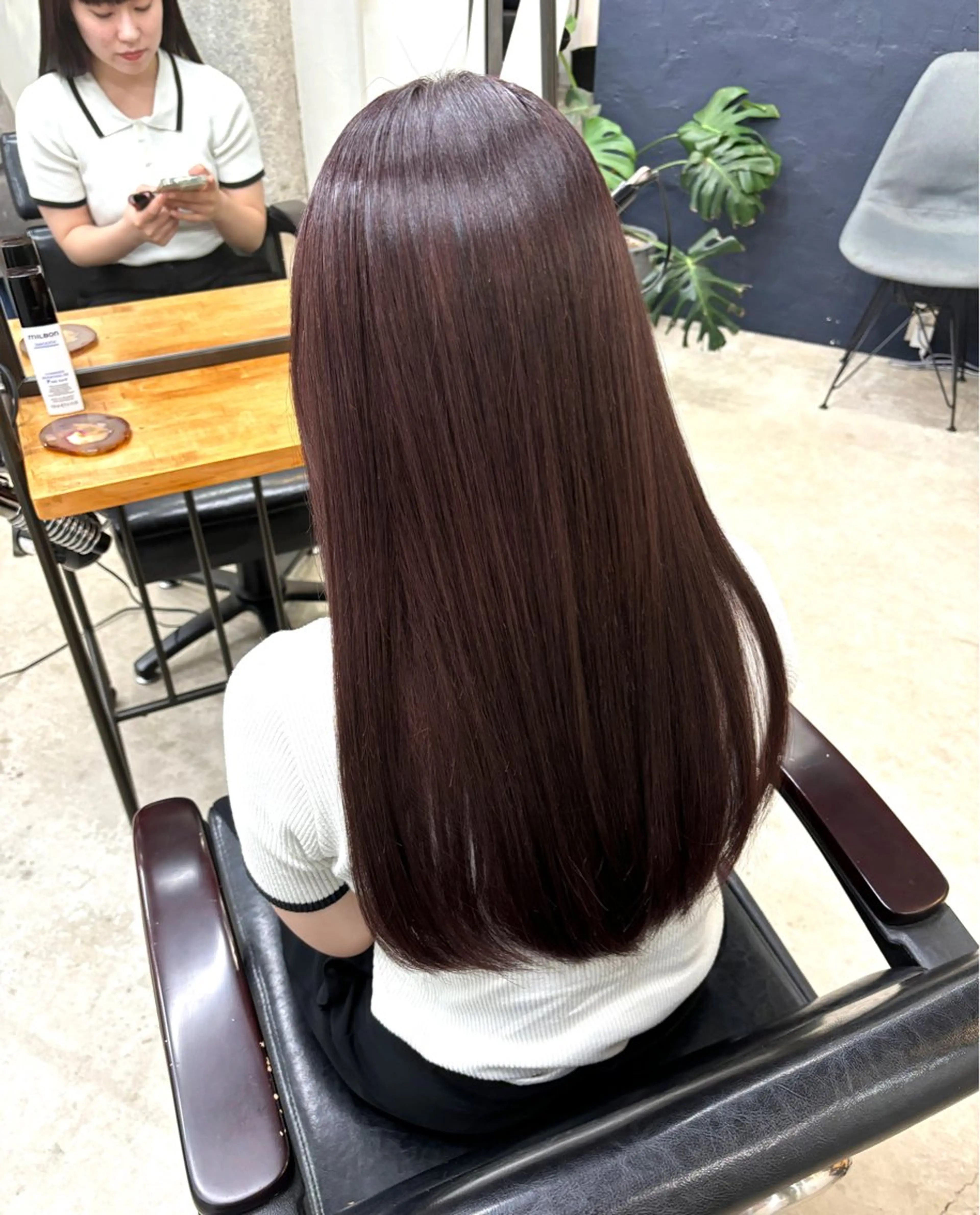 ロング カラー ブリーチ ブラウンカラー カシス 透明感カラー ラベンダーカラー ヘアカラー 暖色カラー/天神/ ヘイマサクラのヘアスタイル