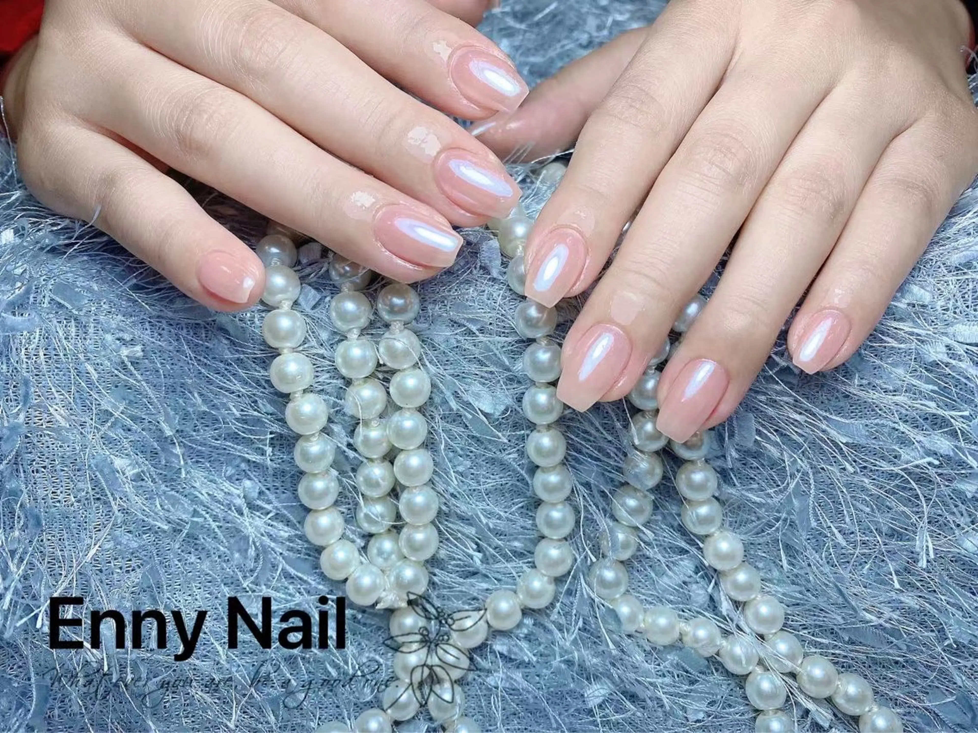 ネイル チークネイル フットネイル フレンチネイル ジェルネイル ガラスフレンチ Nailsalon Ennyのネイルデザイン