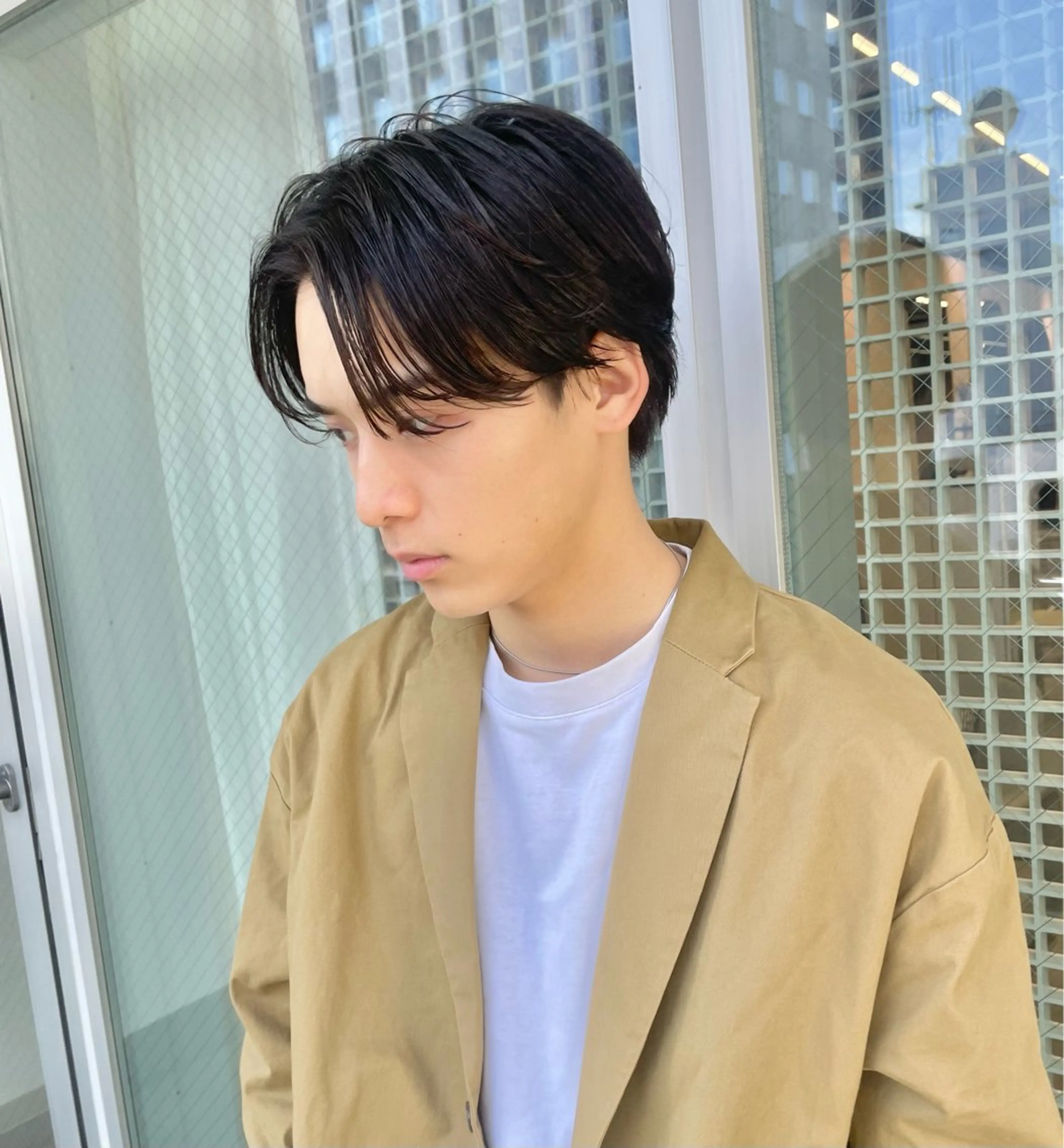 メンズ センターパート カット hana✂︎メンズ ニュアンスパーマのヘアスタイル