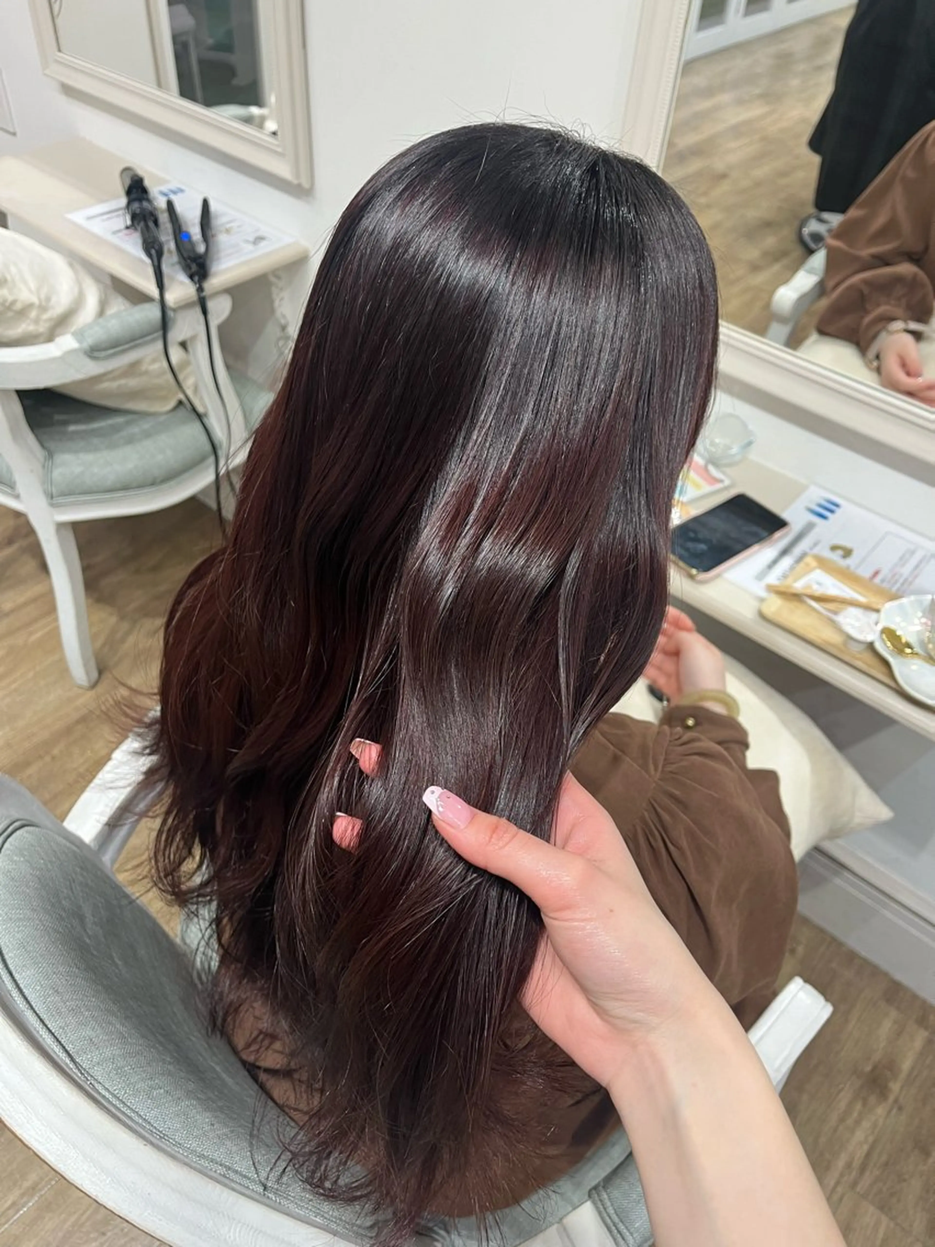 ロング ラベンダーベージュ ピンクラベンダー トリートメント カット ヘアカラー トリートメント Risa🐈‍⬛/ グレージュ/透明感のヘアスタイル