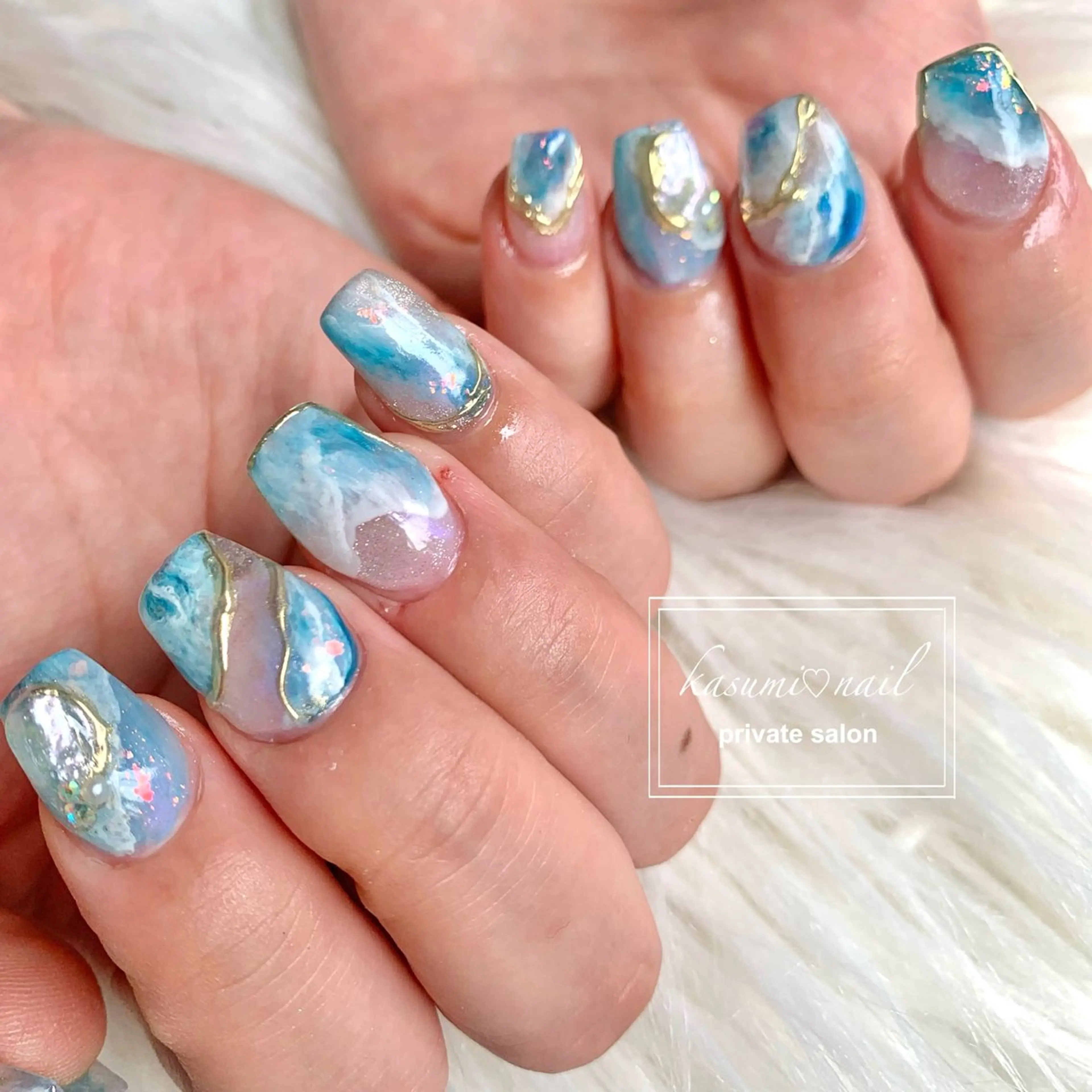 ネイル 大理石ネイル(マーブル) ニュアンスネイル KASUMI♡ Nailのネイルデザイン